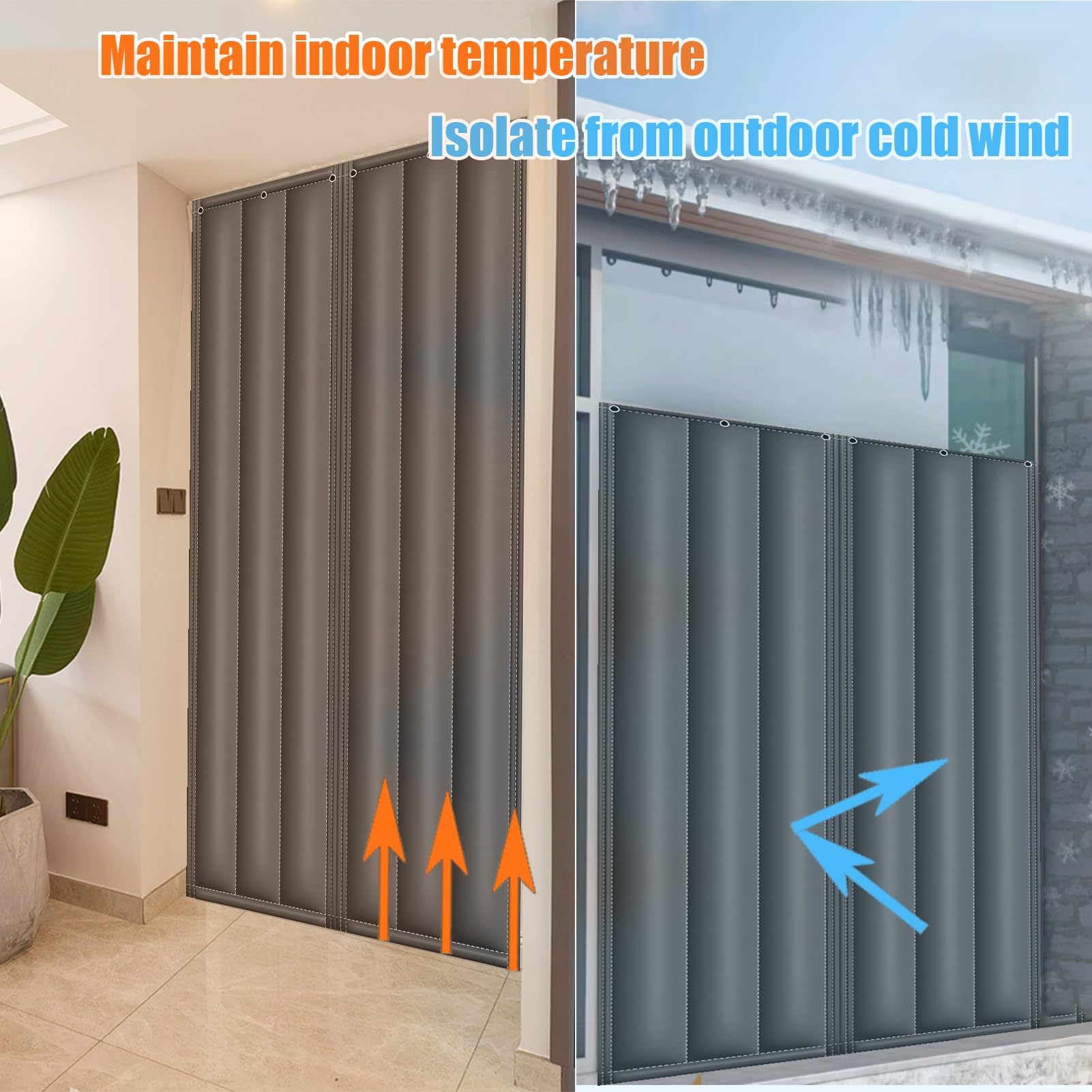 Magnetic Thermal Insulated Door Curtain 72