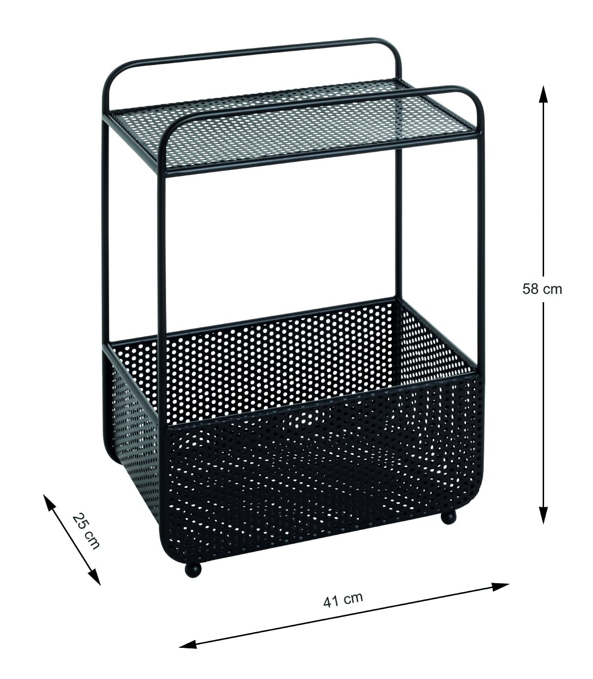 PEGANE Table d'appoint en métal Coloris Noir - Longueur 41 x Profondeur 25 x Hauteur 58 cm