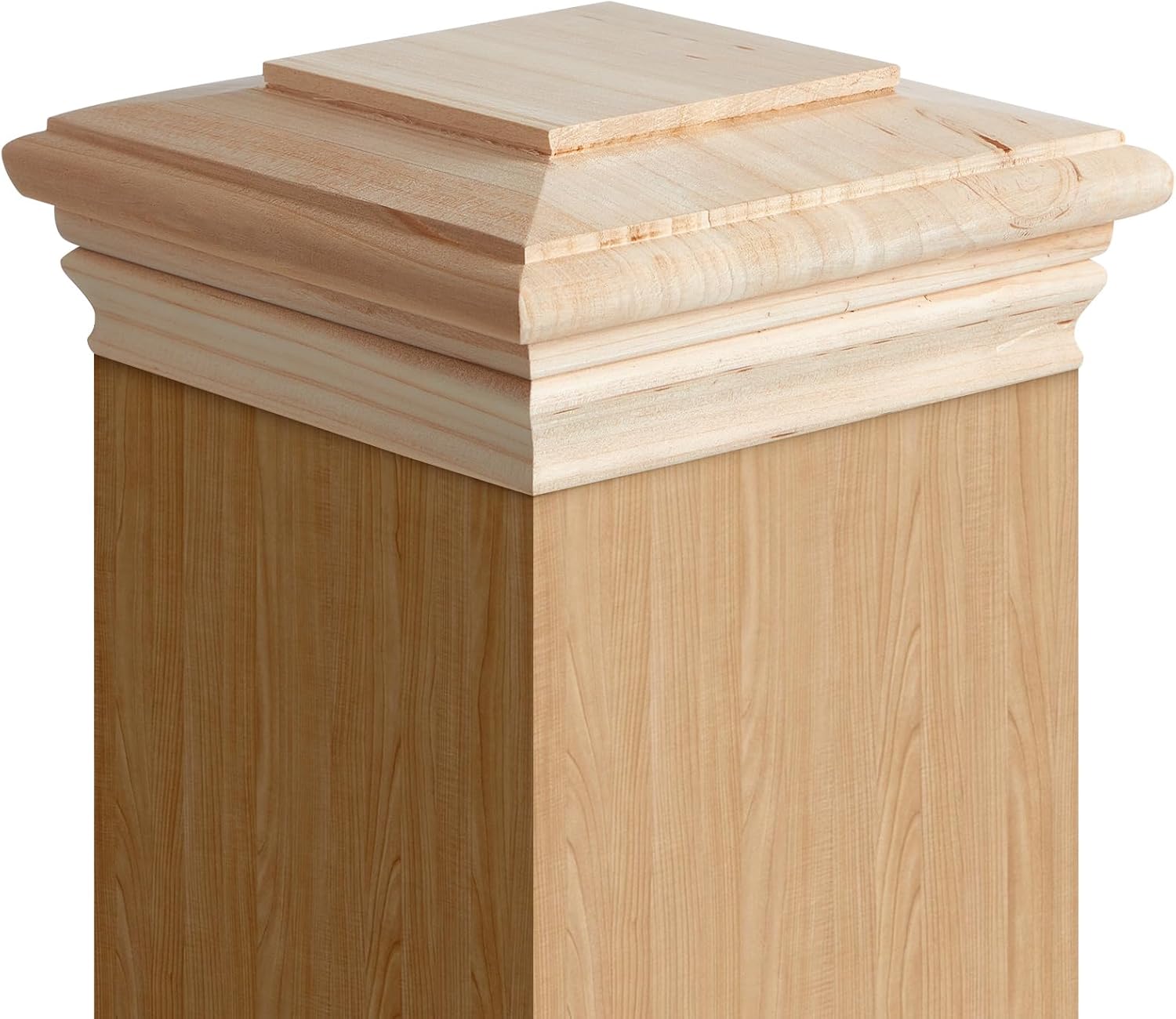 Soaoo 1 Pcs Wooden Post Caps Classic Cedar Wood Post Caps Wood Fence Newel Mounting Kit Resistant for Indoor Outdoor Fence Mailboxes Decks (6 x 6 Inch) 1 6 x 6 Inch