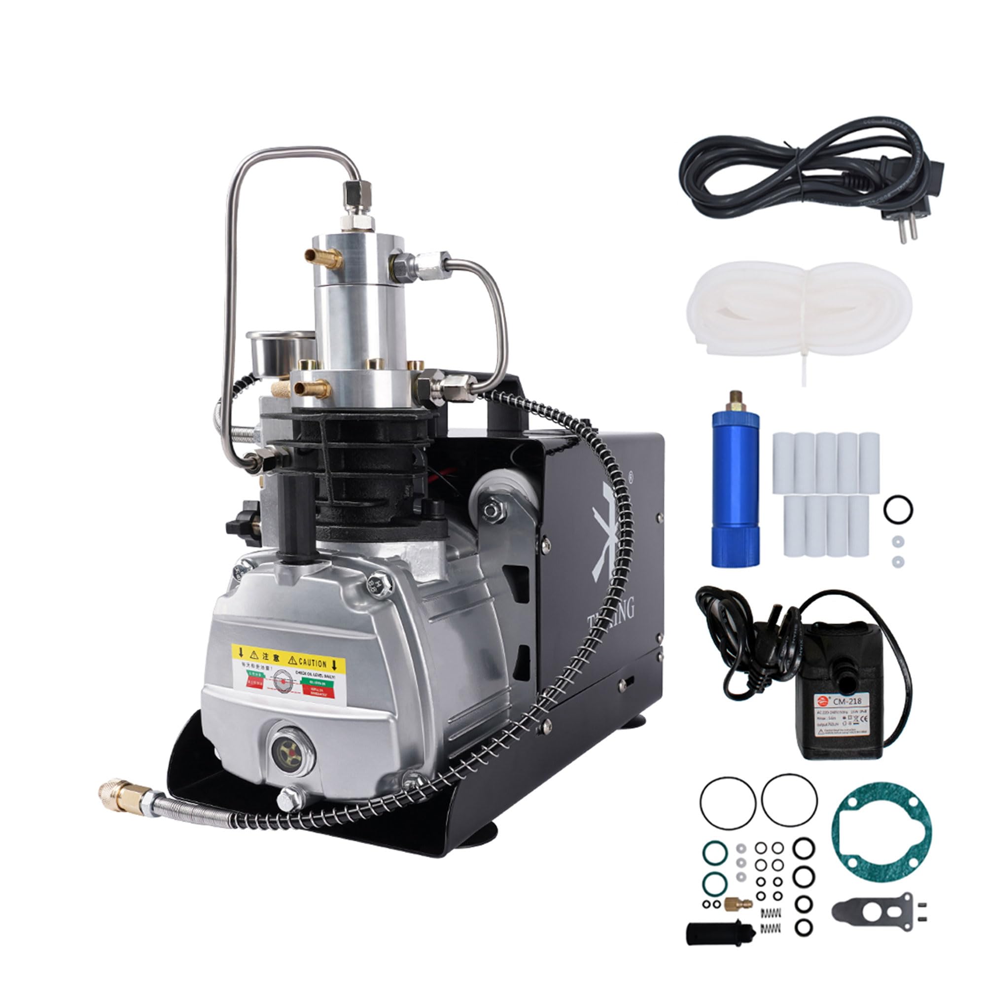 Tuxing Black 300Bar 4500Psi Pcp Compressor Electric Air Compressor For Air Rifles Paintball Tank 220V