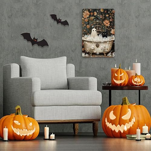 Miniatura 4 de Decoración de baño de Halloween, fantasma, gótico, decoración de pared para baño, decoración al aire libre, interior, espeluznante, decoración del