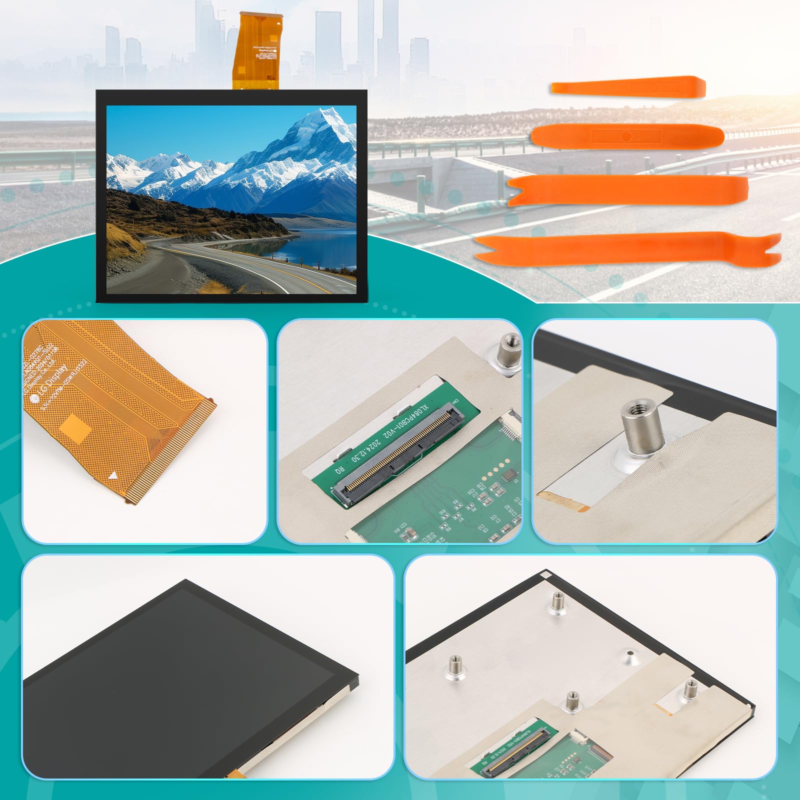 8,4" LA084X01 LCD Schermo per Dodge RAM Jeep Chrysler LA084X01(SL)(01)/(02)/(03) Touch Screen Vetro LCD per Uconnect 4C UAQ 2017-2022 Display con 4 Strumenti XXX