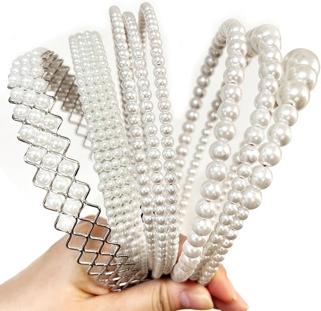 6 Piezas Diademas Blancas Para Mujeres Accesorios Para El Cabello Brillantes Y Delicados Perfectos Para Mujeres Y Niñas Sin Presión En La Cabeza Diademas Cómodas