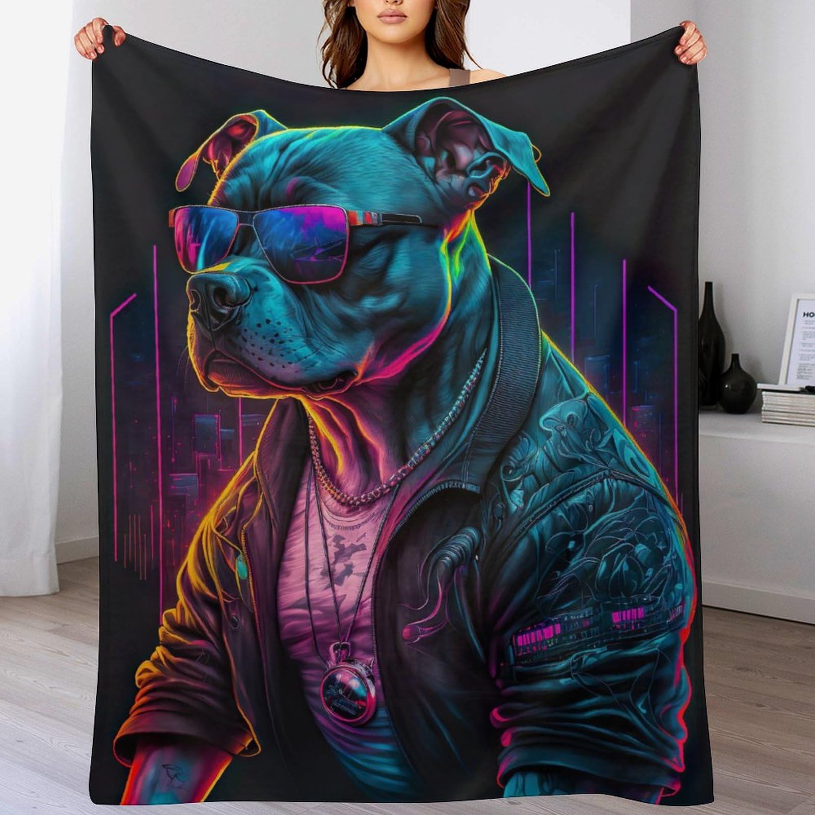 Manta de franela para perros y mascotas grandes colcha para sofa de 140x180 cm