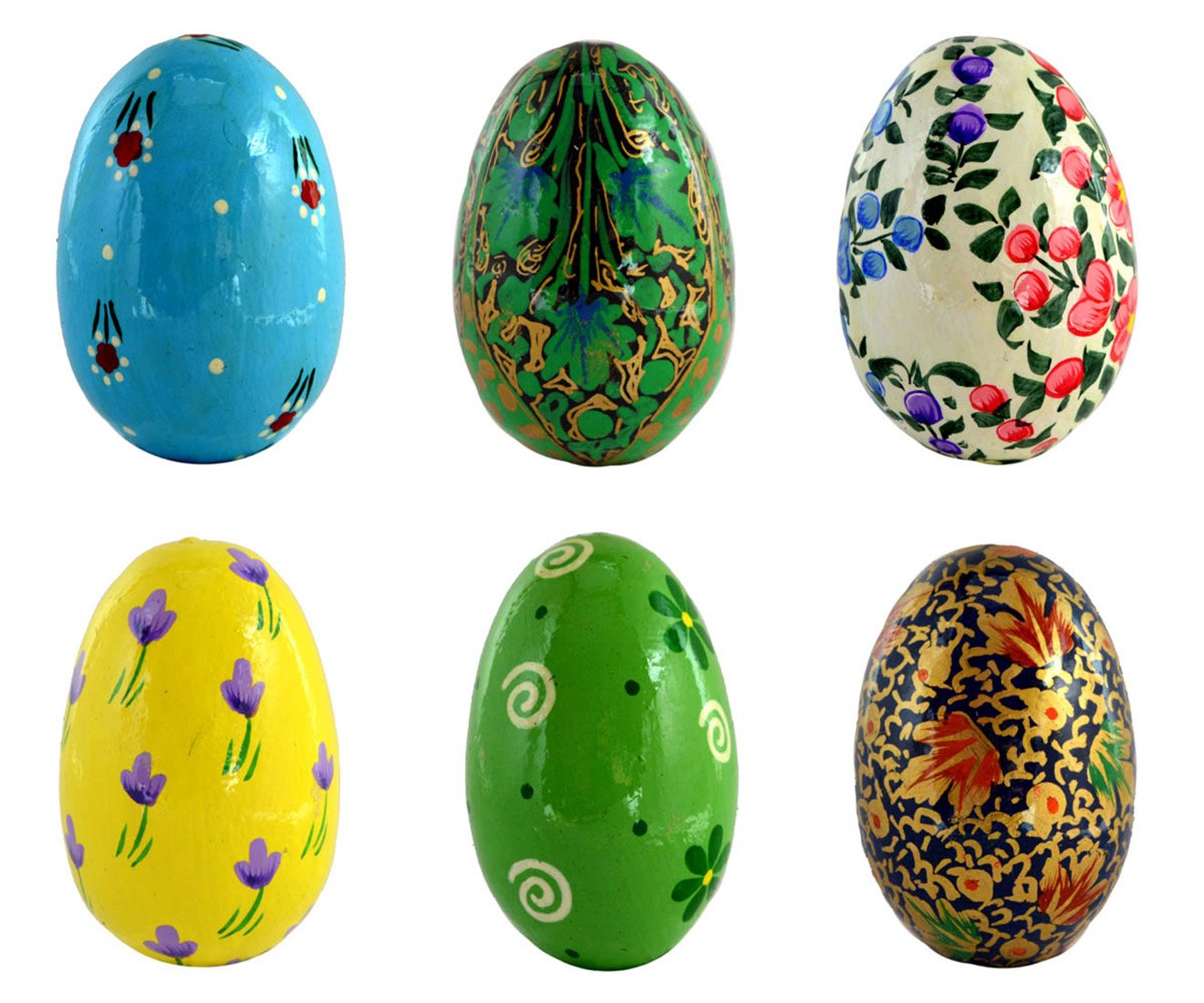 Prash Handicraft Handmade Paper Mache Egg - Set of 6 - Image 1