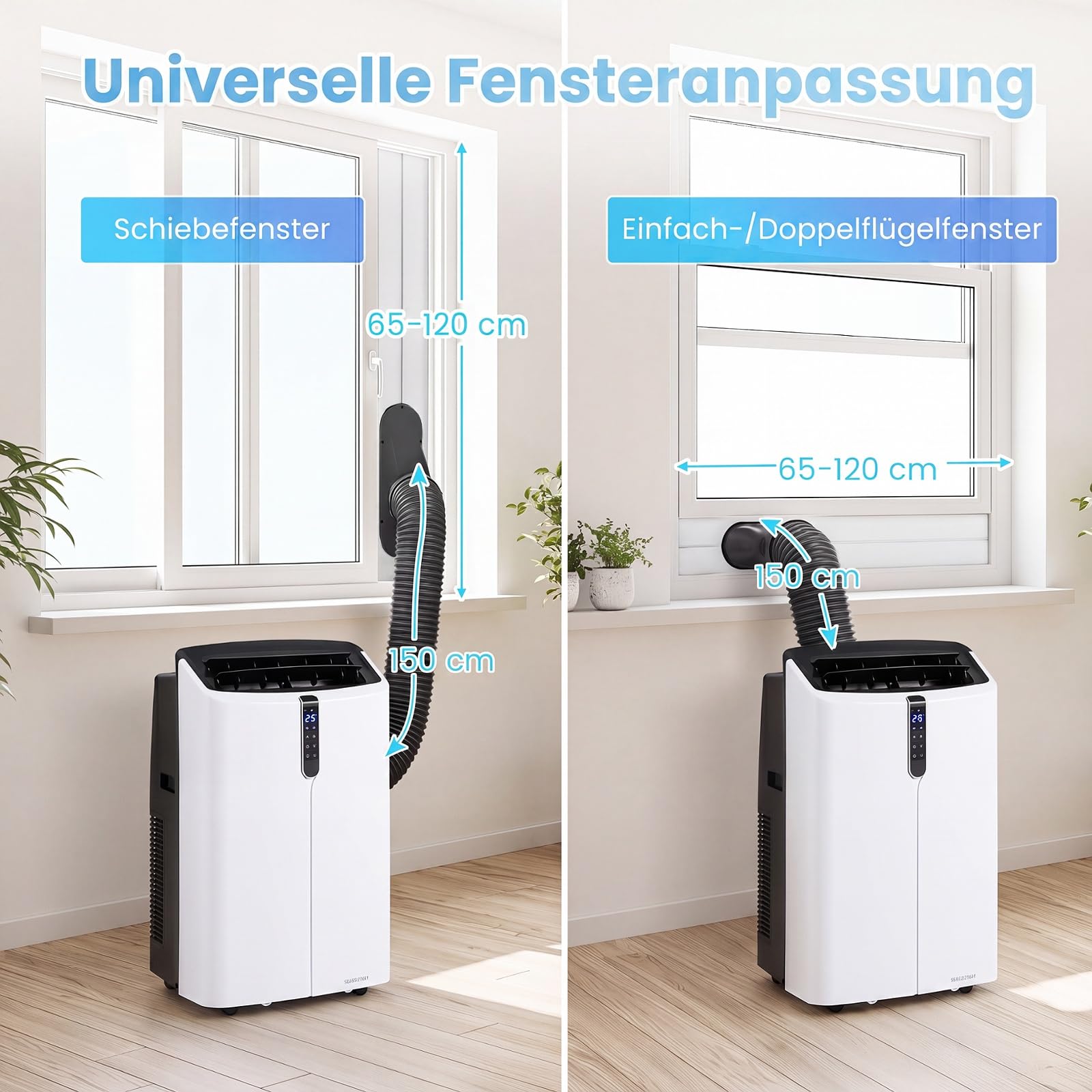 COSTWAY 14000 BTU Klimaanlage mobil mit Abluftschlauch, Fernbedienung/Wifi