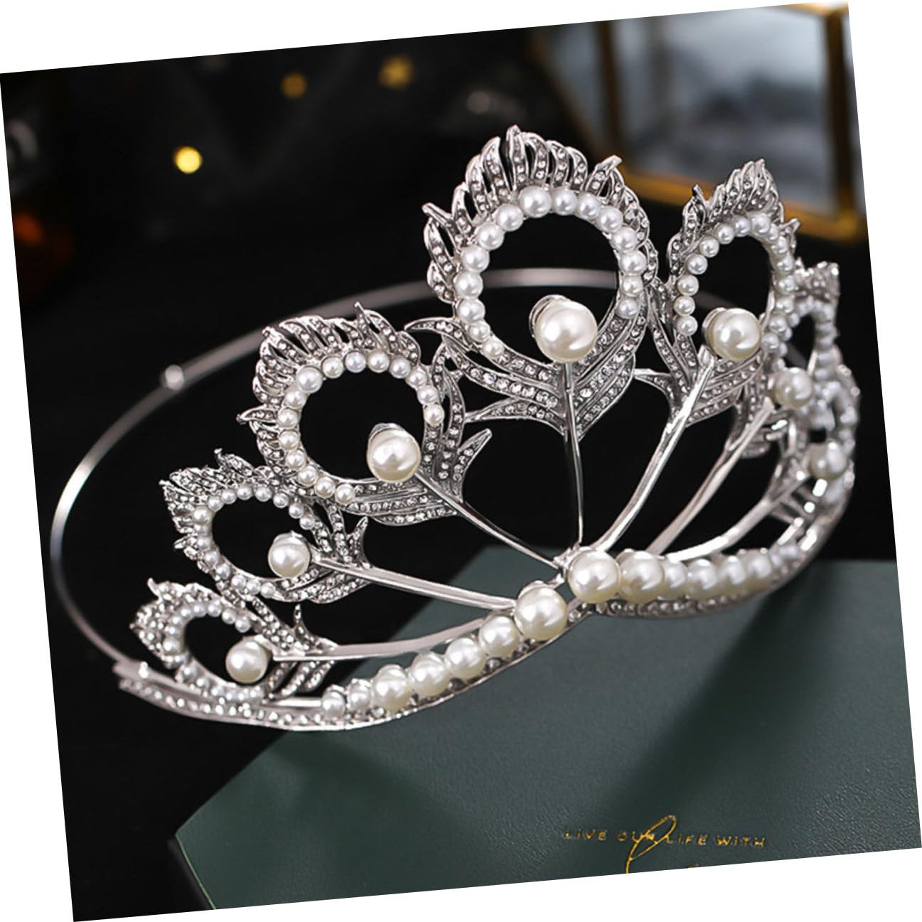 Sewroro Diadema Nupcial de Cristal y Perlas Ligera de Aleación para Boda y Eventos Obsequios Tocado Elegante para Novia y Dama de Honor