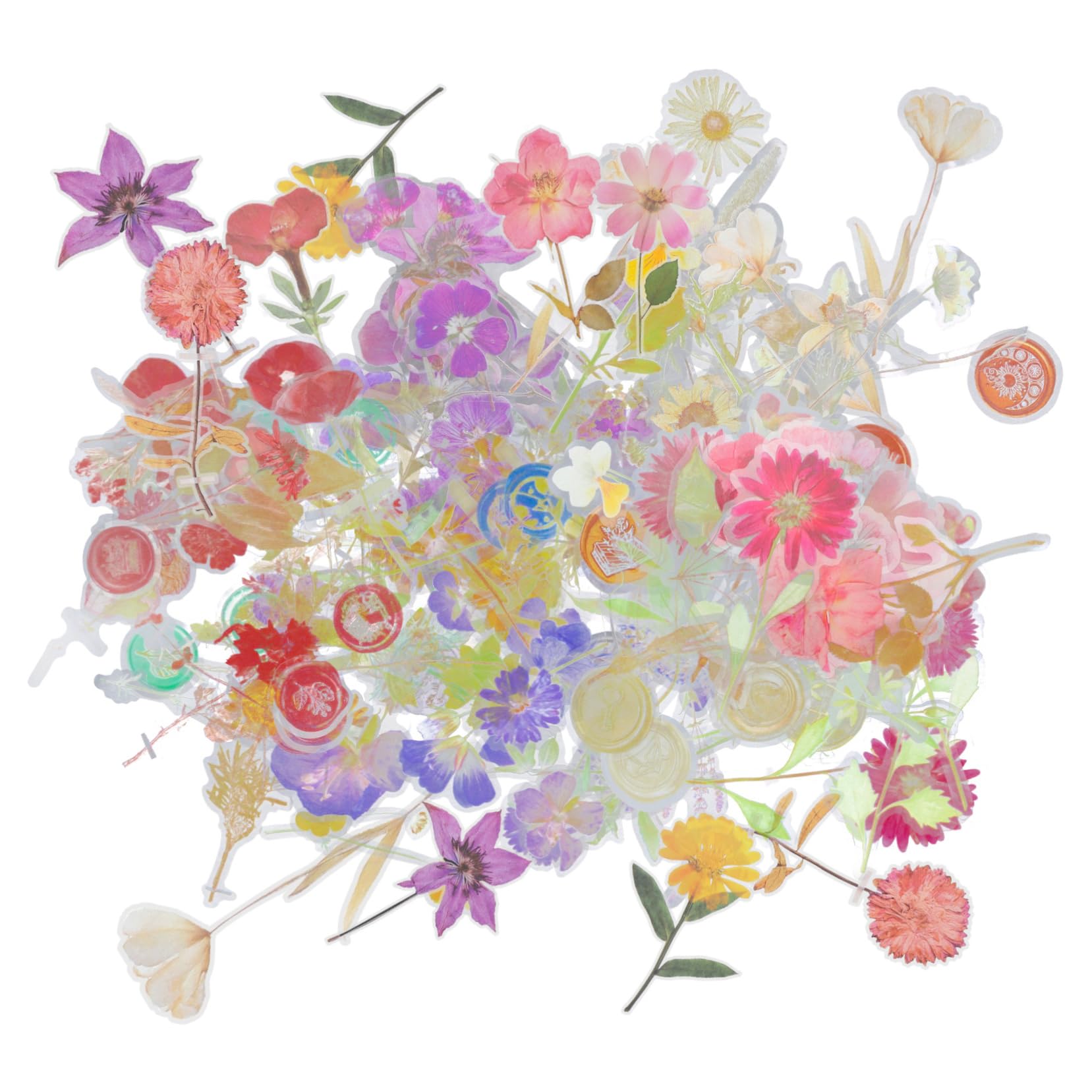 SHINEOFI 4 Sätze Taschendekoration Aufkleber Blumen Scrapbook-sticker Ästhetisch Diy Scrapbook-zubehör Scrapbook-papier Journaling-zubehör Scrapbooking -vorräte Das Haustier 6 Packungen * 4