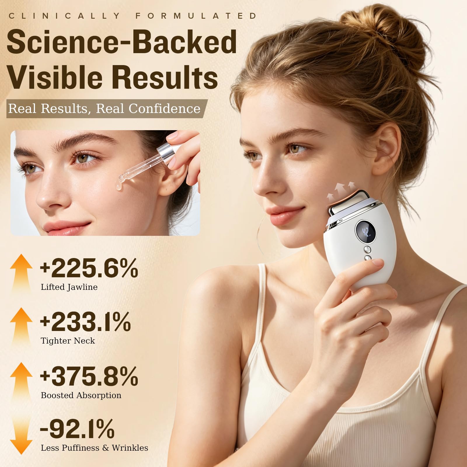 Masseur facial électrique Gua Sha, appareil de beauté avec chaleur et vibrations pour sculpter et soulever le visage, cadeau portable pour la maison et les voyages