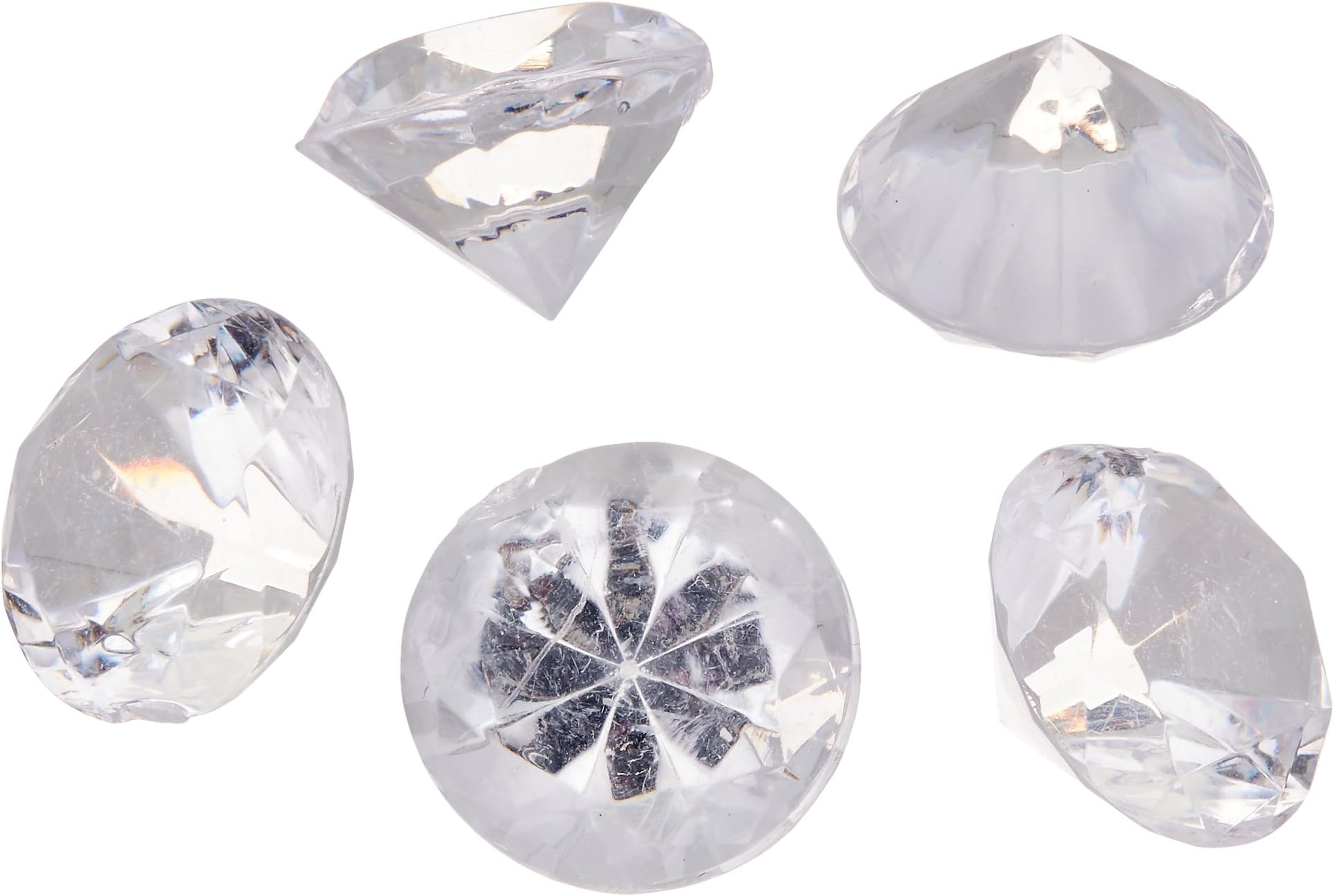 Pkg 96 Clear 17 Carat Acrylic Diamonds with Big Bling for Your Weddings, Parties and Other Special Event Decorations