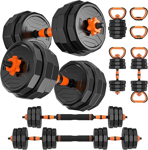 XDDIAS Juego de mancuernas ajustables 6 en 1, 4466 libras, pesas ajustables, con conector, se utiliza como barra, pesas rusas, soporte de