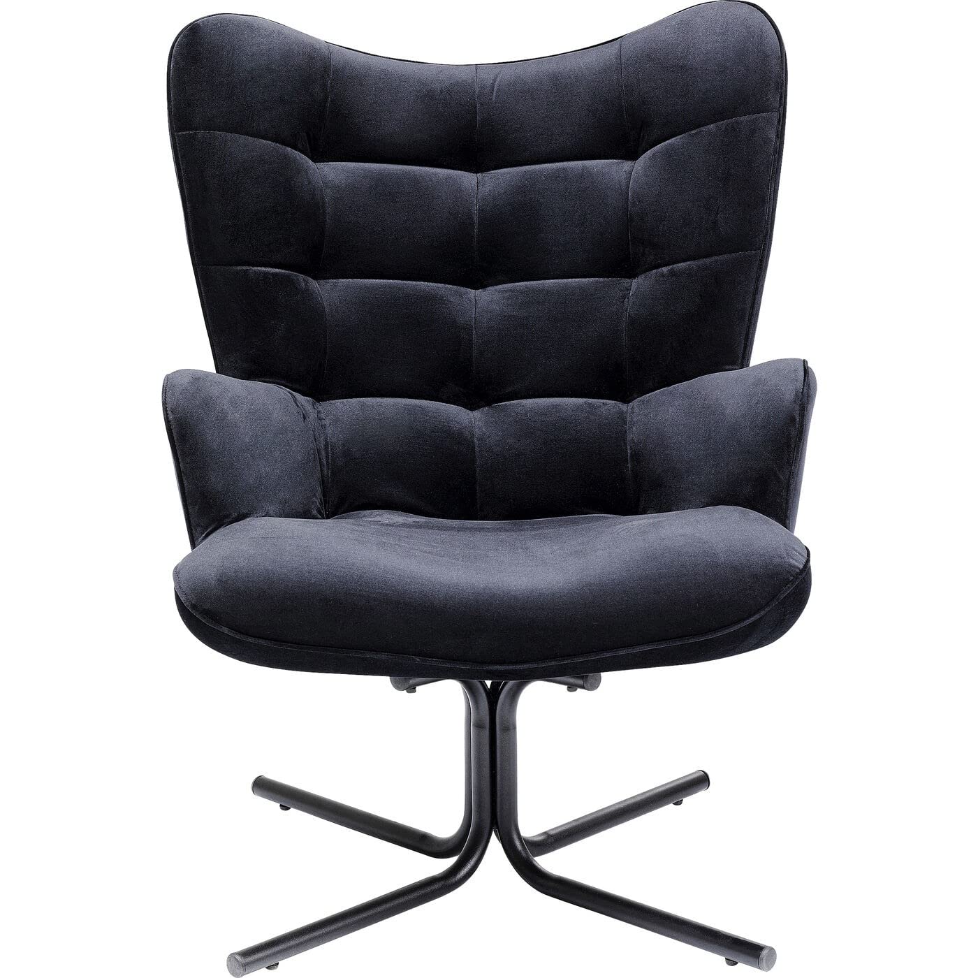 Kare Design Drehsessel Oscar Velvet Schwar z, Samtoptik – Drehsessel Oscar Velvet