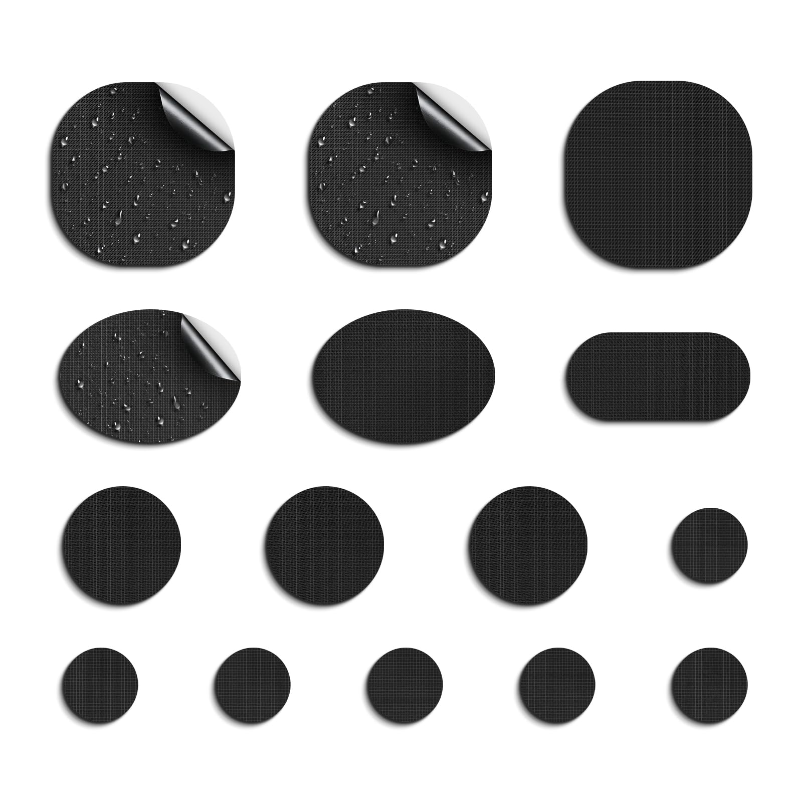 Skystuff 45 Pcs Down Jacket Repair Patch for Puffer Jackets Coats, Nylon Fabric Repair Tape Pre-Cut Self-Adhesive Patches for Clothing, Down Jacket Rip, Tent, Outerwear, Waterproof Lightweight