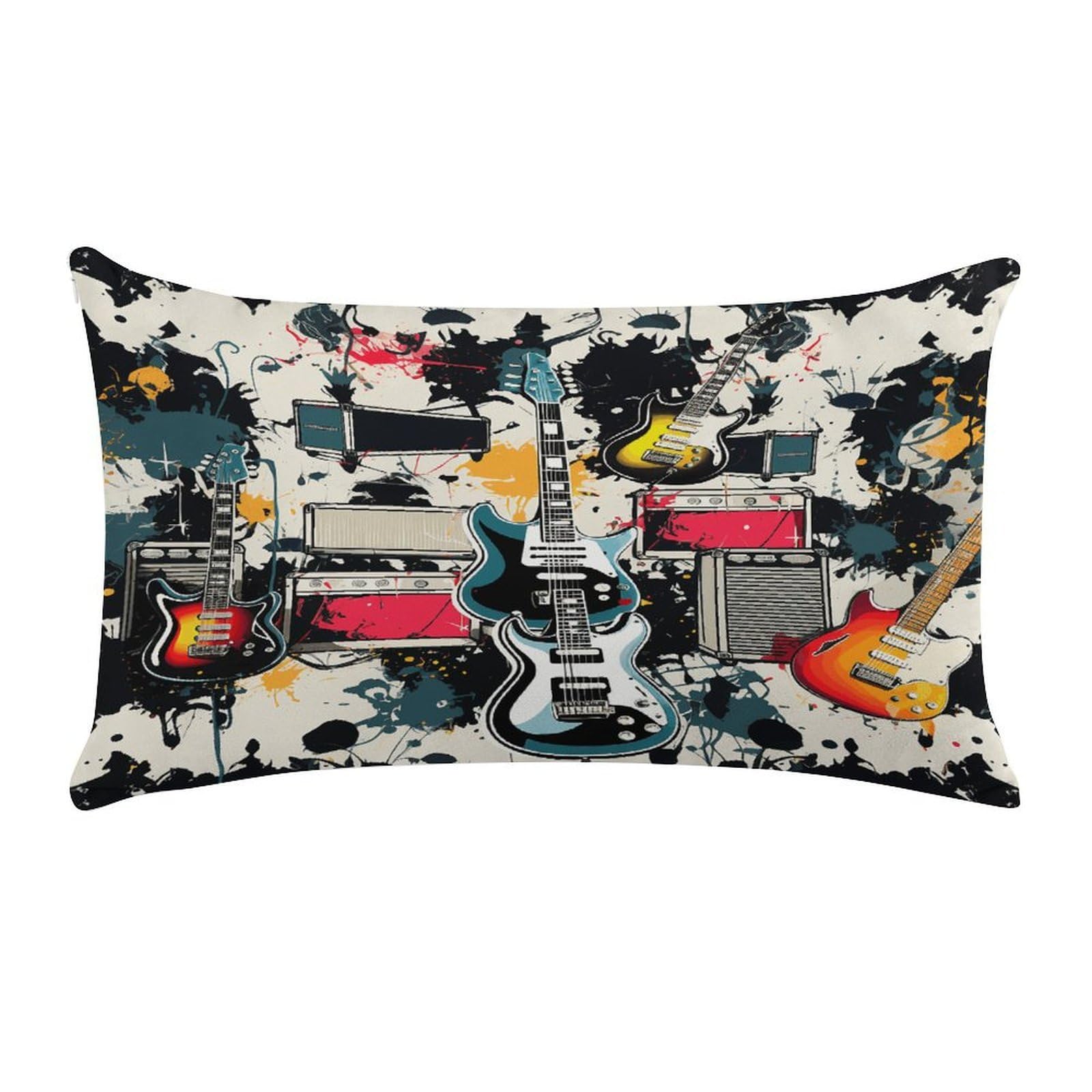 Wsoihfec Style Rock Music Patterncushion Case Throw Pillow Cover