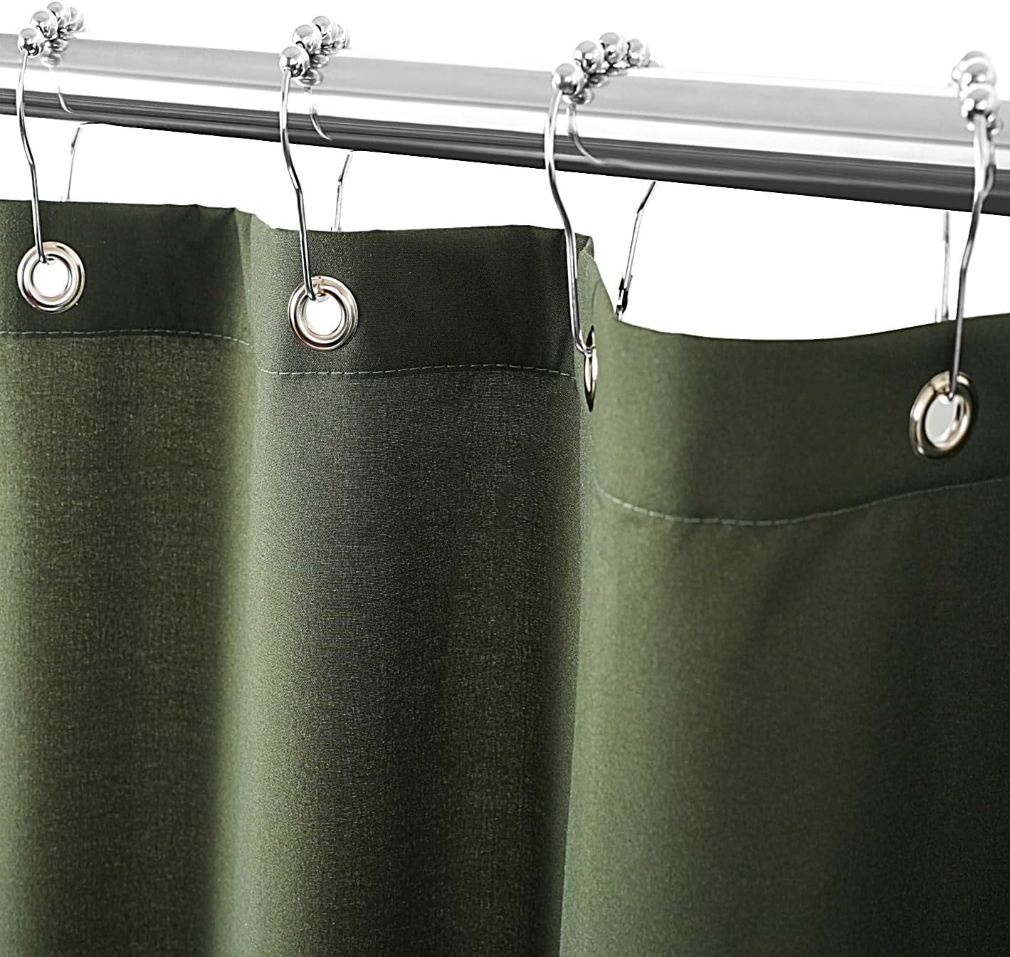 Amazon.com: Felisa Dark Army Green Fabric Shower Curtain Liner with 6 ...