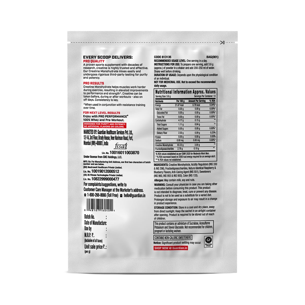 GNC Creatine Monohydrate PRO Performance Powder | 3g, Micronized | 50g x 3 — Amazon image 6