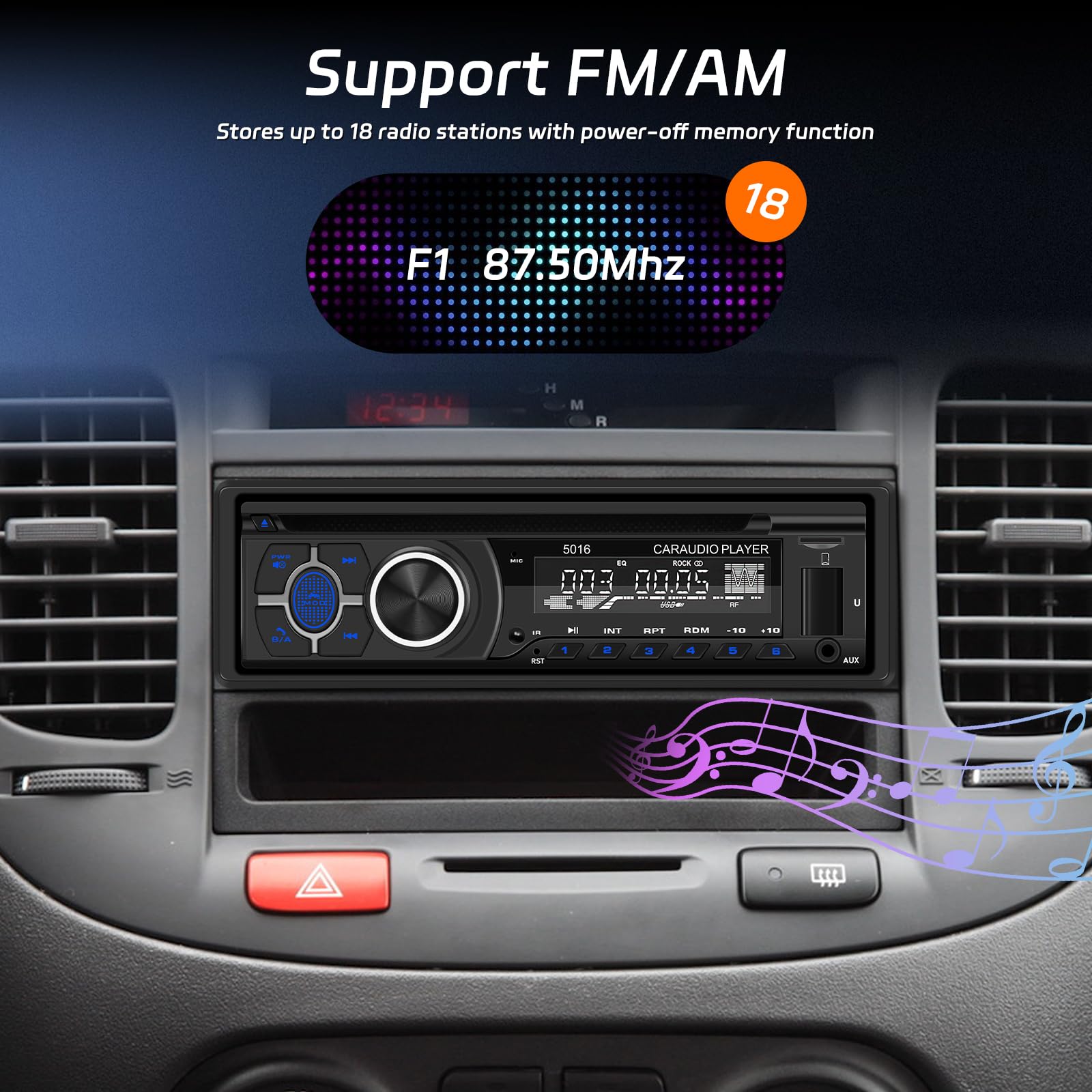 NHOPEEW Car radio 2 din Android with Bluetooth GPS/WiFi/Bluetooth/FM, 7 inch car radio touch screen Supports mirror connection (Android/iOS) rear view camera