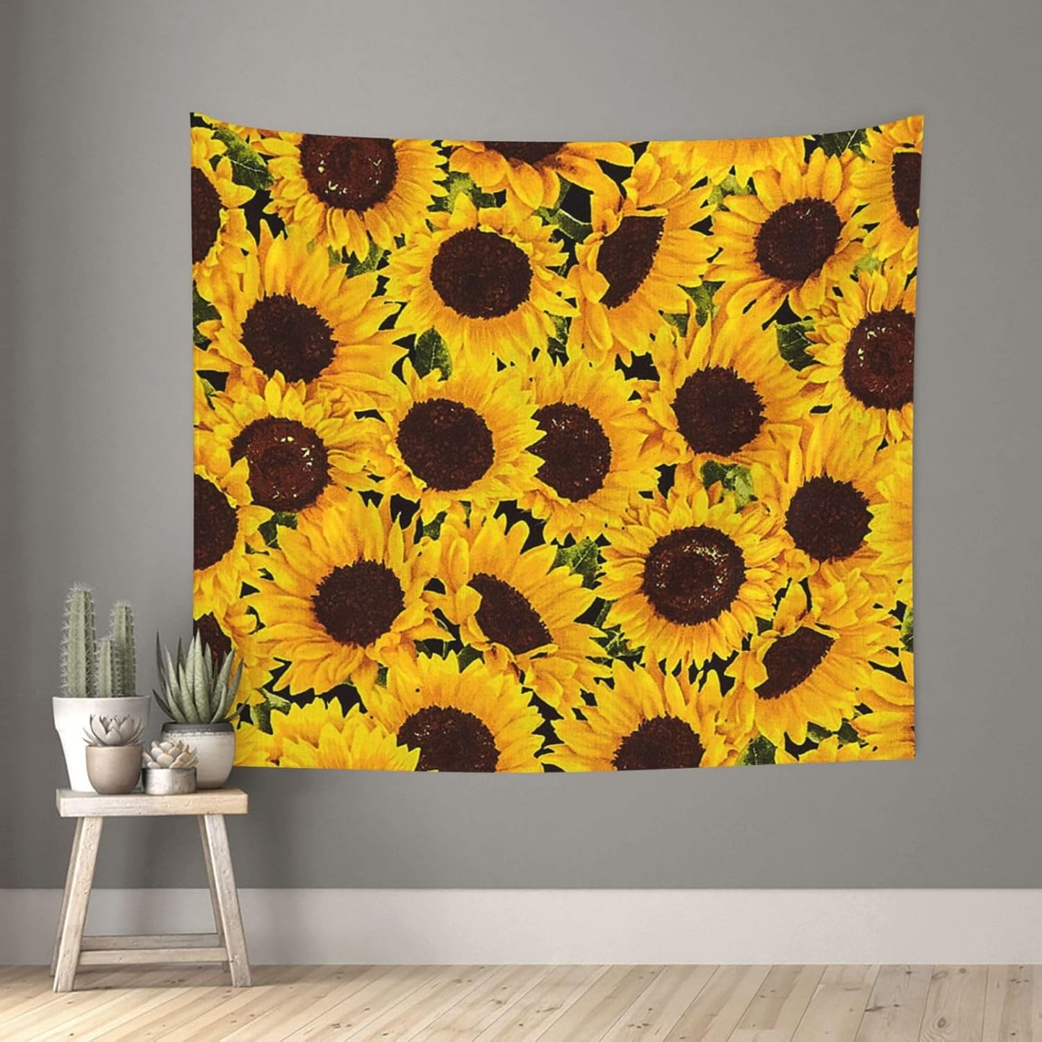 VAGILO Yellow Sunflower Decorative Tapestry Vivid Wall Hanging for Home