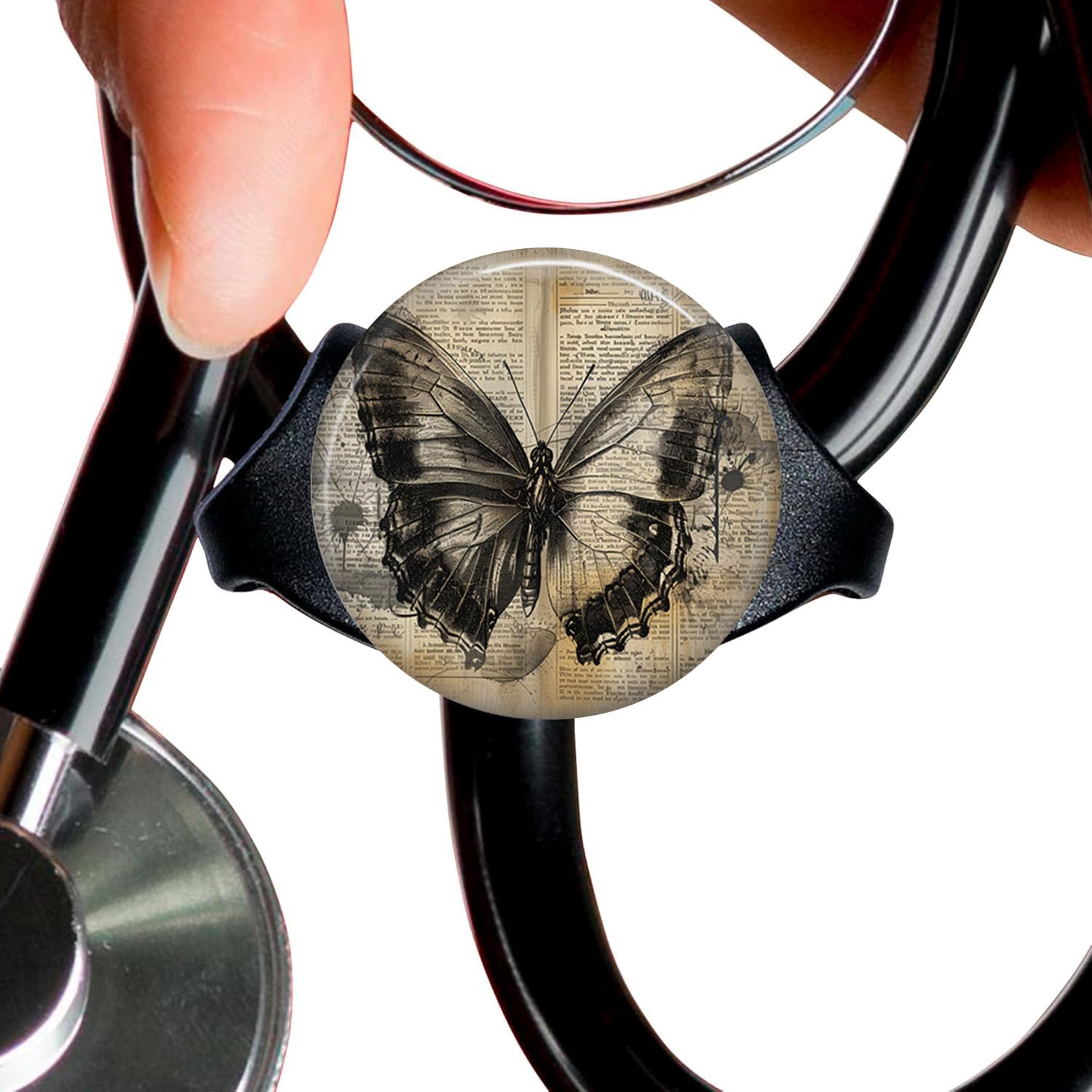 Butterfly in The Book StethoscopeTag Personalized,Nurse Doctor StethoscopeID Tag Customized, Medical StethoscopeName Tag,Ideal for Anyone That uses a Stethoscope, Nursing Students,etc.