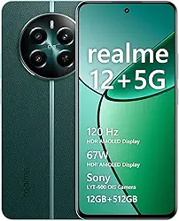 Smartphone Realme 12+ 5G 12 GB de RAM/512 GB, /Tela 6.67'/120Hz Ultra-smooth, NFC 360° - Pioneer Green