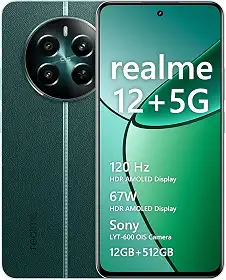 Smartphone Realme 12+ 5G 12 GB de RAM/512 GB, /Tela 6.67'/120Hz Ultra-smooth, NFC 360° - Pioneer Green