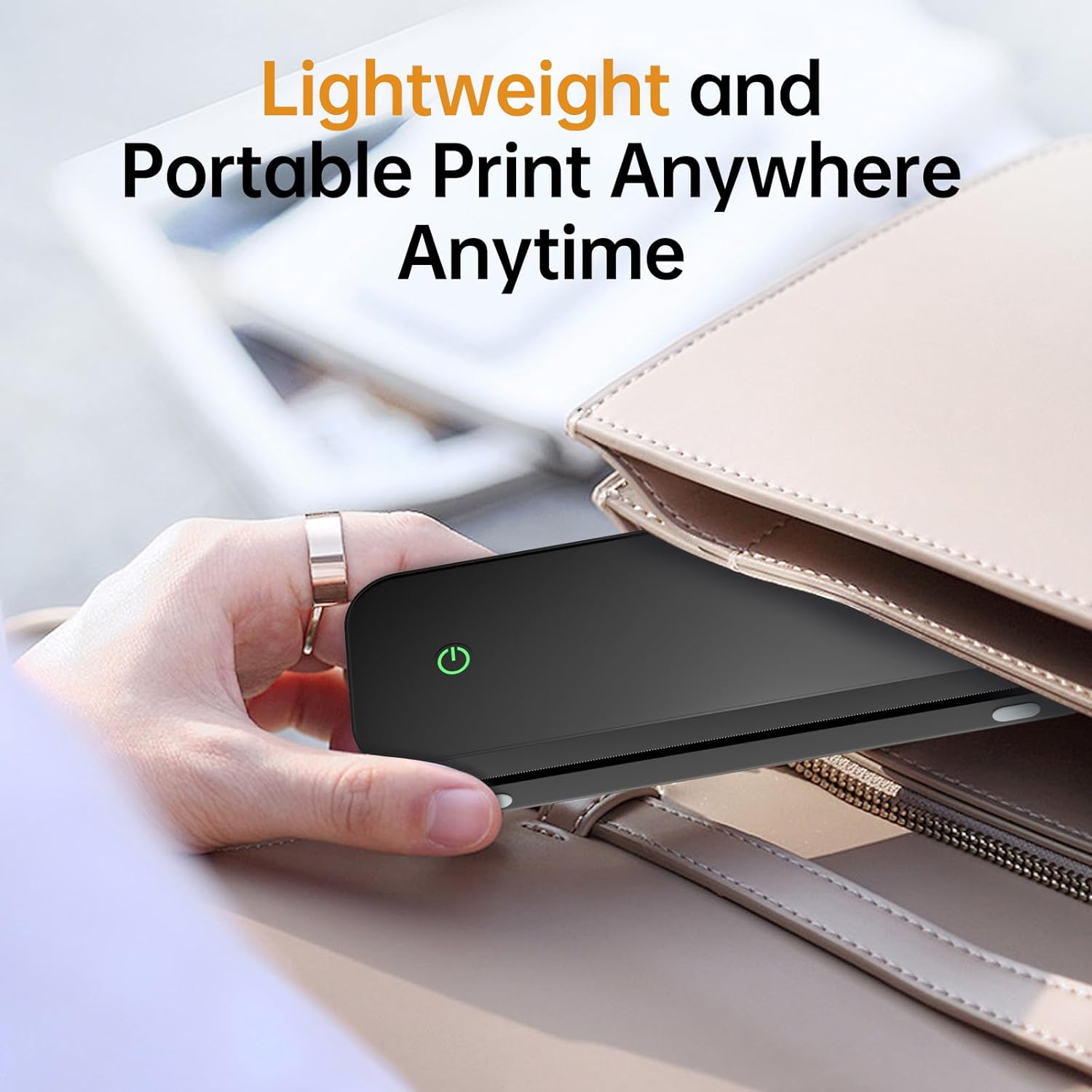 Portable Printers Wireless for Travel,Inkless Thermal Bluetooth Mini Printer Compatible with Android,iOS&Laptop,Support 8.5" X 11" US Letter&A4,Portable Small Mobile Travel Printer for Home,Office