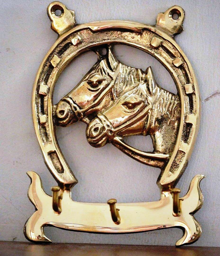 Subculture 　HORSE SHOE GOODLUCK Exclusive Global 4.5'' Beautiful Brass Good Luck Horseshoe & Horse