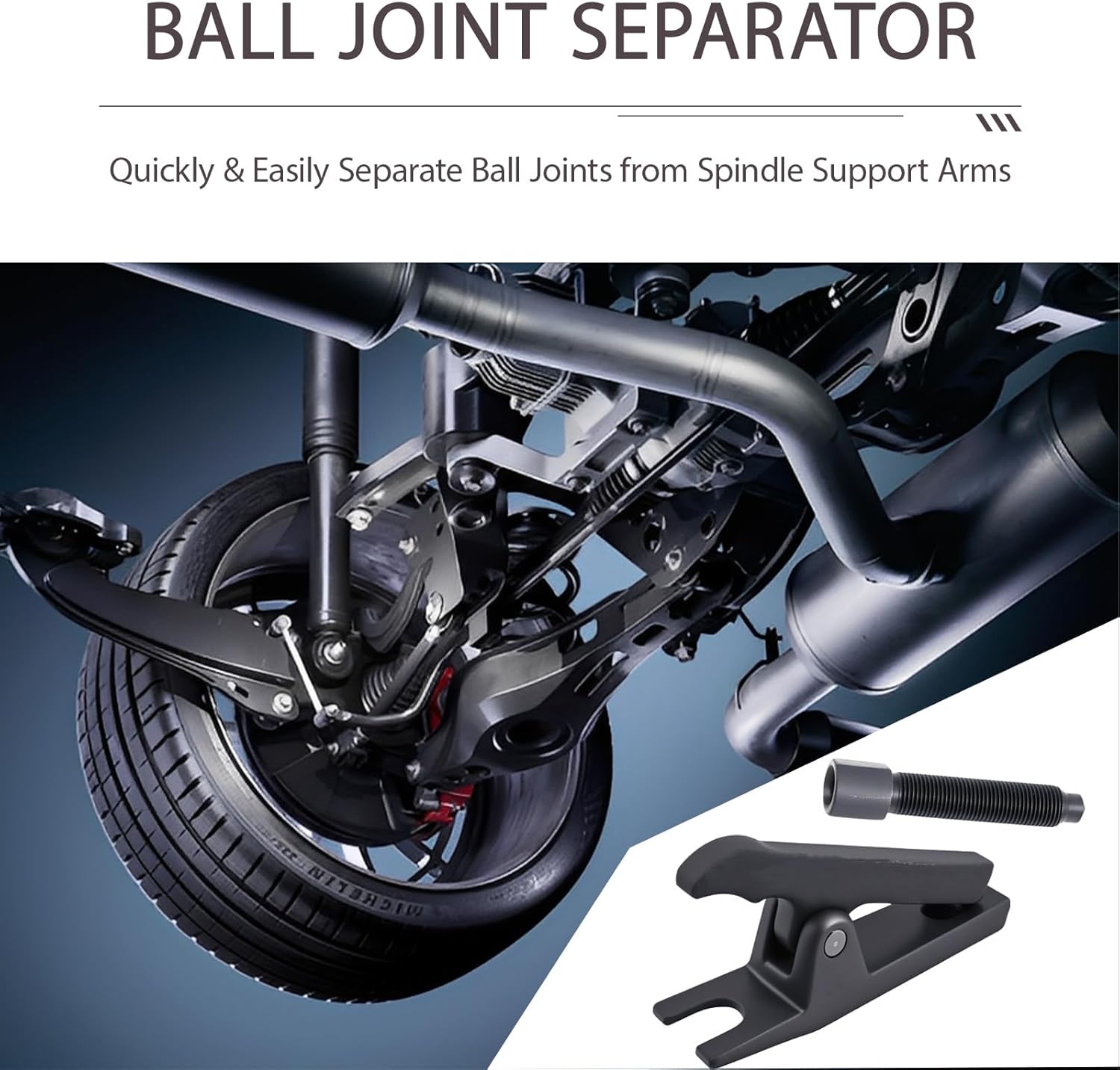 Ball Joint Separator Tool Heavy Duty Adjustable 1-1/2" to 1-7/8", Ball Joint Puller & Tie Rod Separator for Cars, Trucks & ATVs