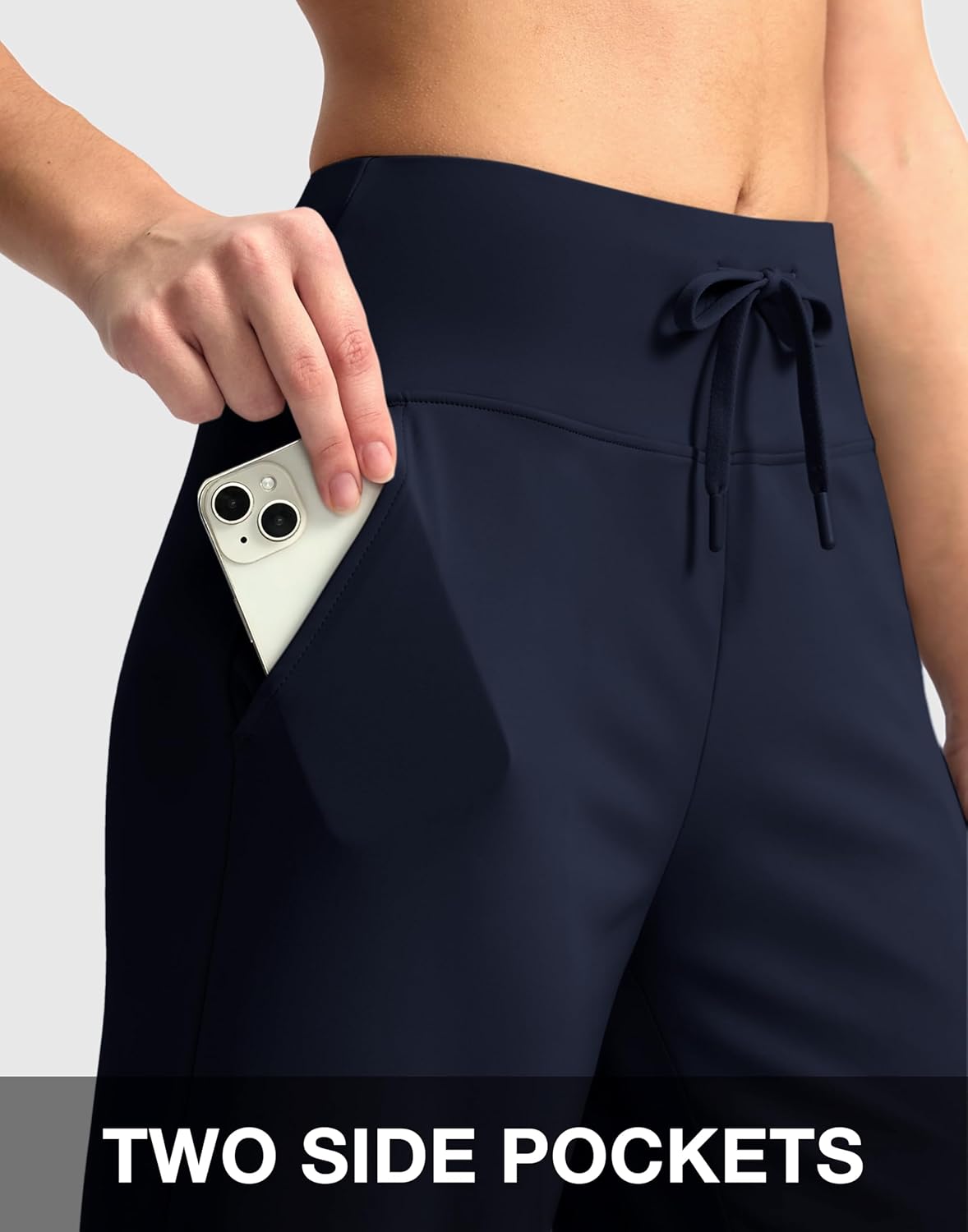 G Gradual Women's Bermuda Shorts with Pockets 11" Knee Length Stretch Comfy Drawstring Long Shorts for Women Summer Walking - Image 5