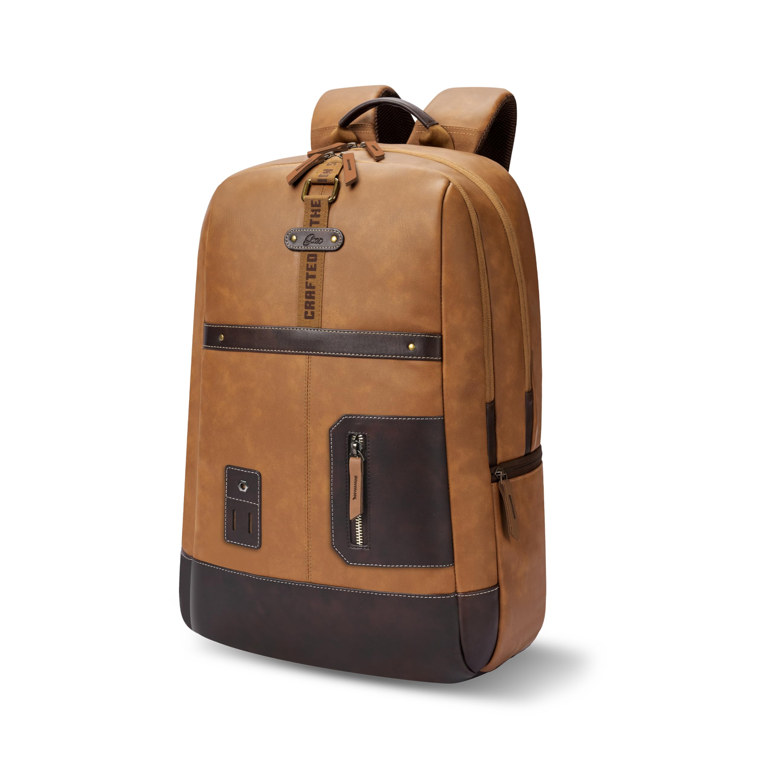 Gear Classic 6 18"/31L Antitheft Large Faux Leather Water Resistant Laptop backpack/Laptop backpack/Casual Backpack/Daypack/Travel Backpack/College Bag For Men/Women(Tan-Brown) (B0DFH2CR1K) Amazon Price History, Amazon Price Tracker