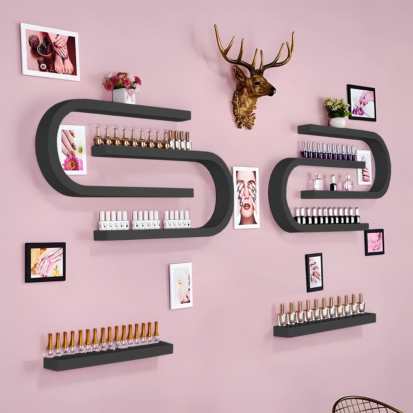 Estante para almacenar aceites Esenciales y perfumes, Estante de Pared para exhibir esmaltes de uñas, Estante Multifuncional para salón de uñas, Caja metálica para Guardar esmaltes de uñas,