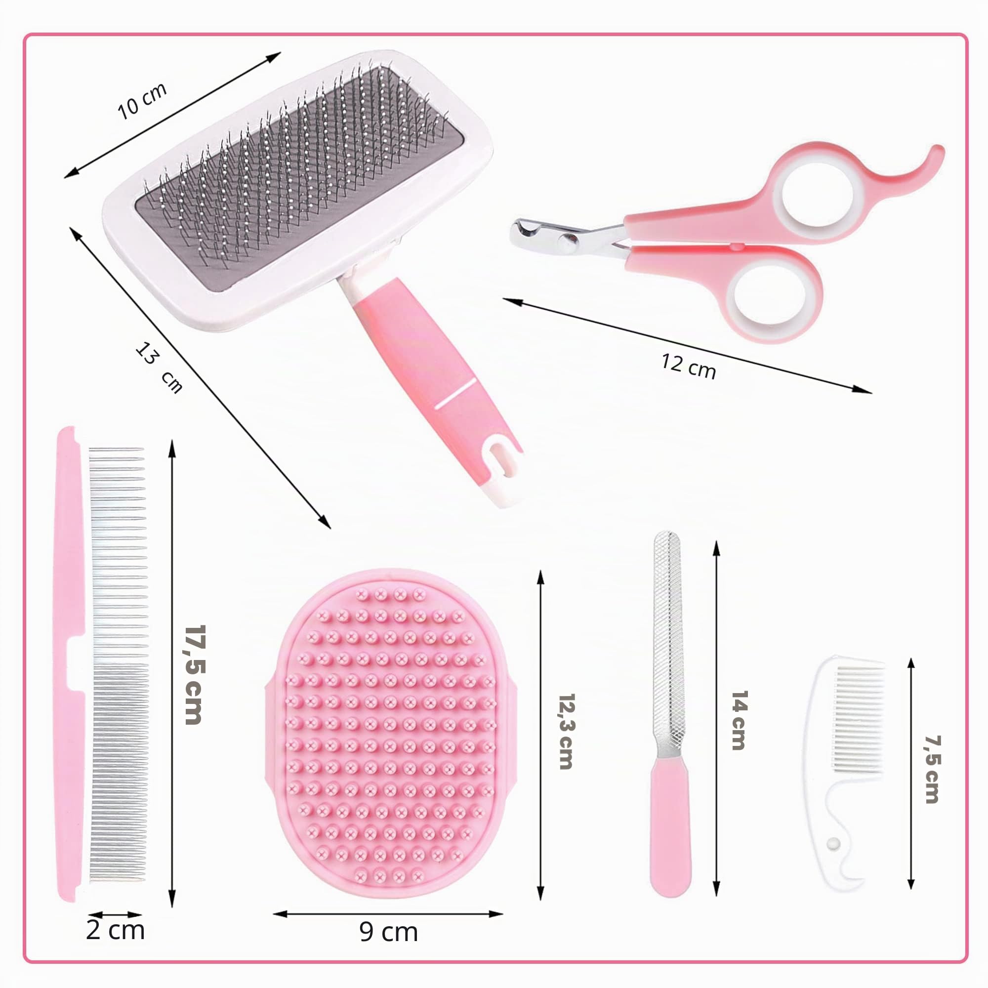 Kit de toilettage pour Petits Animaux de Compagnie, Brosse de toilettage pour Animaux de Compagnie, Gant de Massage, Peigne de toilettage pour Animaux de Compagnie, Coupe-Ongles, Lapin,
