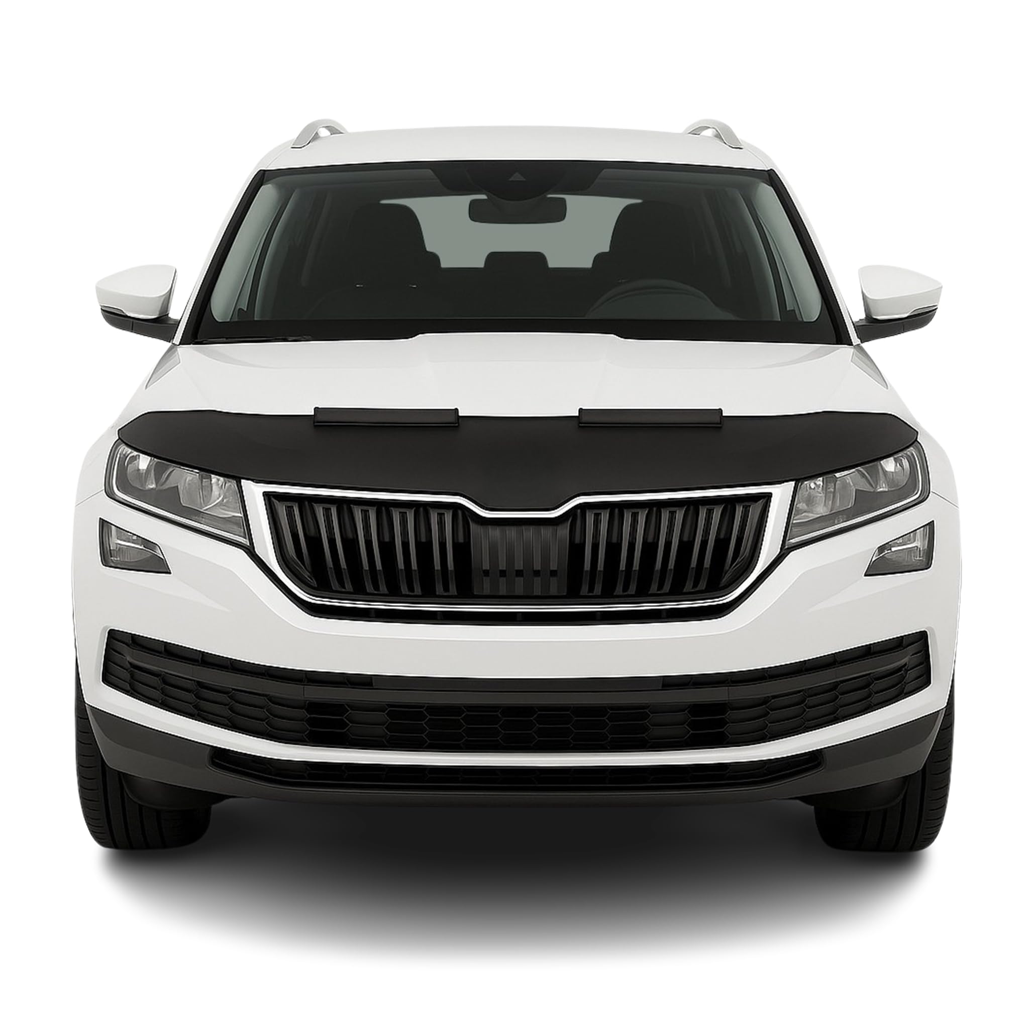 OMAC Haubenbra Steinschlagschutz Bonnet Bra kompatibel mit Skoda Kodiaq 2016-2026 Schwarz Halb