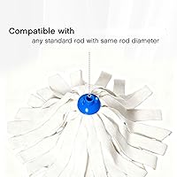 Vista 10 de Tanlade 6 Pcs Mop Head Replacement for 0.8 Inch Diameter Mop Handle Blue Microfiber Cloth Refill Washable Refill Reusable Floor Cleaning Compatible