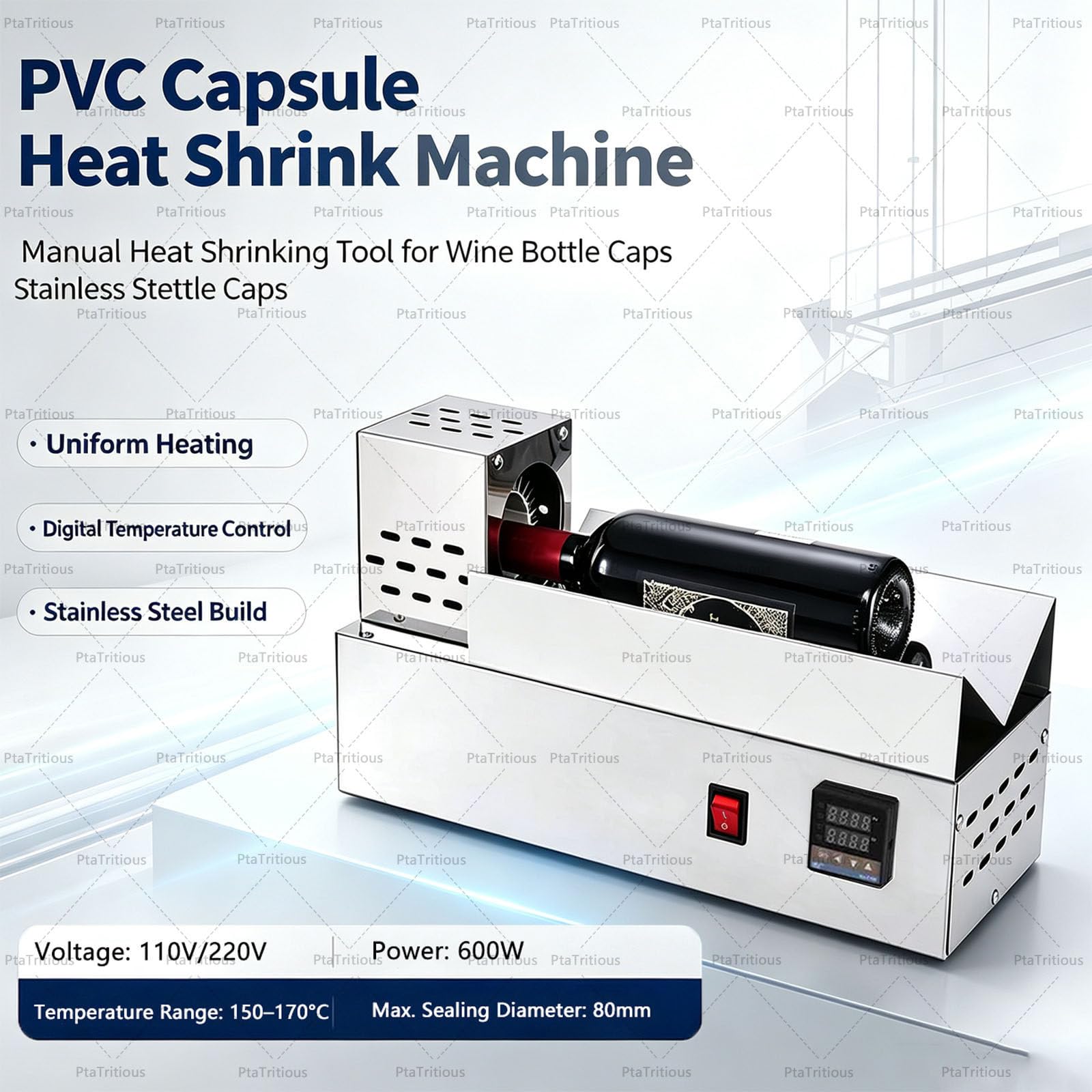 Kapselschrumpfgerät, Elektrische Schrumpfmaschine für PVC-Kapseln 600 W
