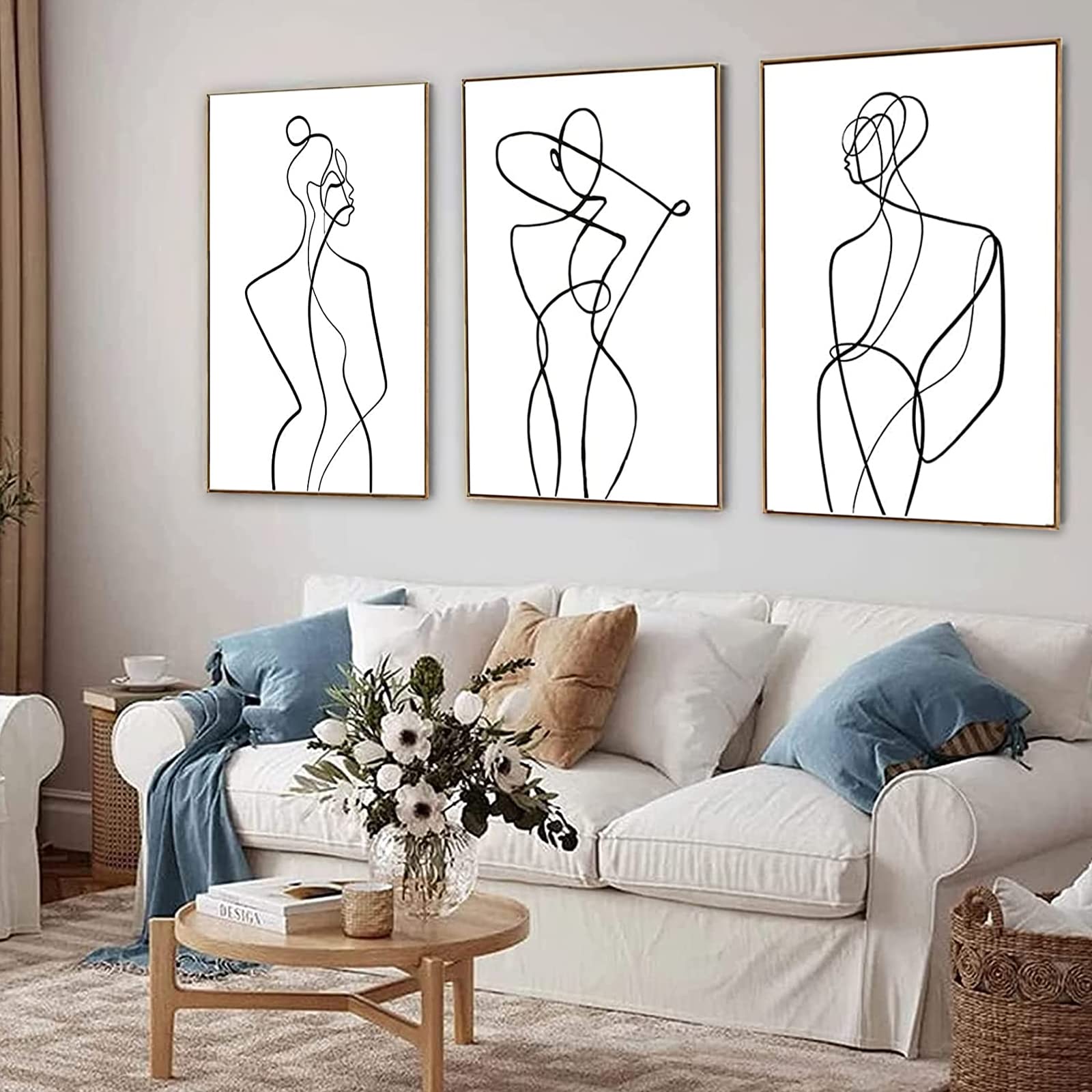 LXTOPN Minimalist Line Art Prints, Set of 3 Abstract Line Wall Art Poster - Image 2