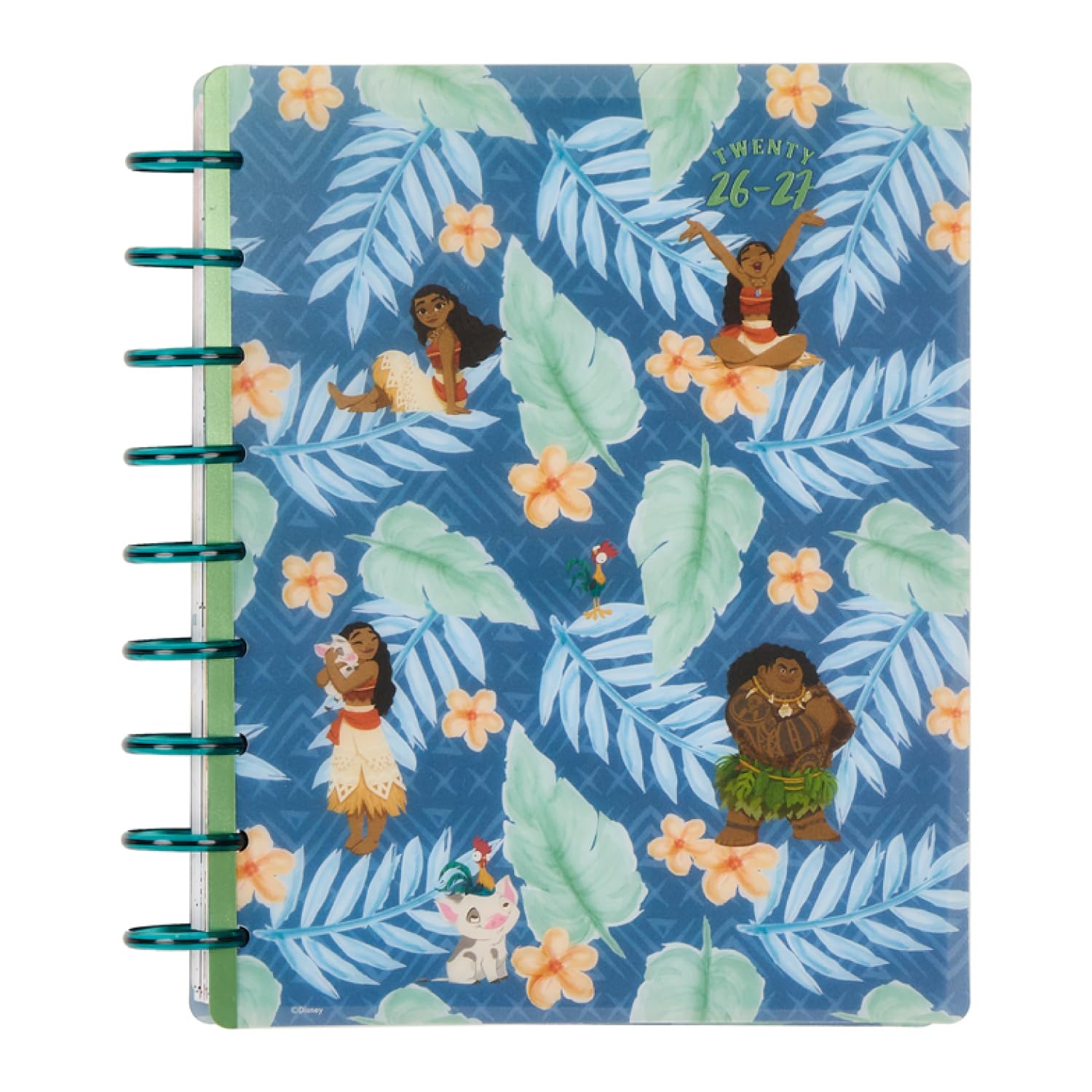 Happy Planner Disney Moana 12-Month Disc-Bound Planner July 2026–June 2027, Classic Size, Vertical Layout, Island Adventure