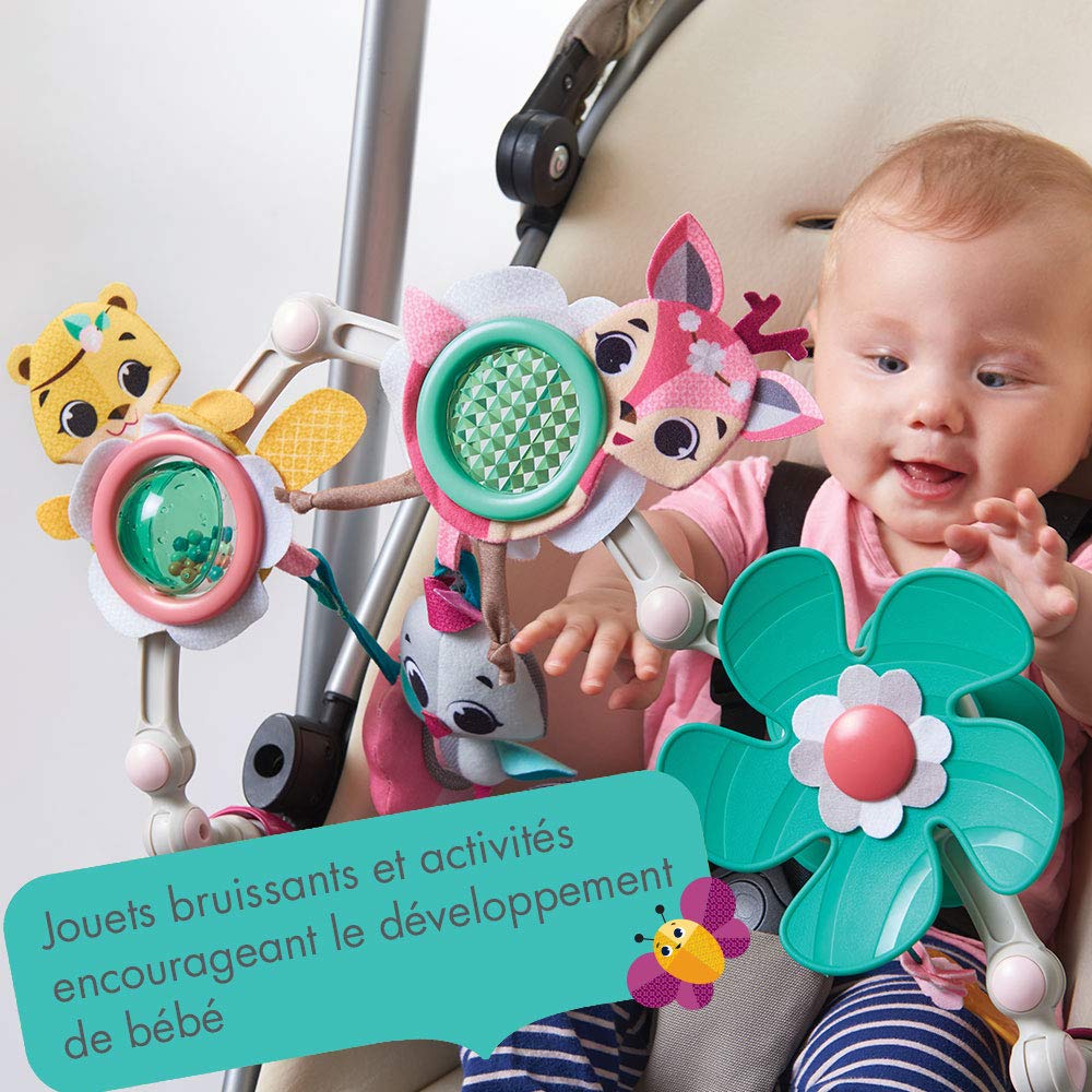 Tiny Love Arche d’activité Sunny Stroll avec Hochets, dès la Naissance, Clips de Fixation Universels Compatibles avec toutes les Poussettes ou Landaus, Collection Tiny Princess Tales