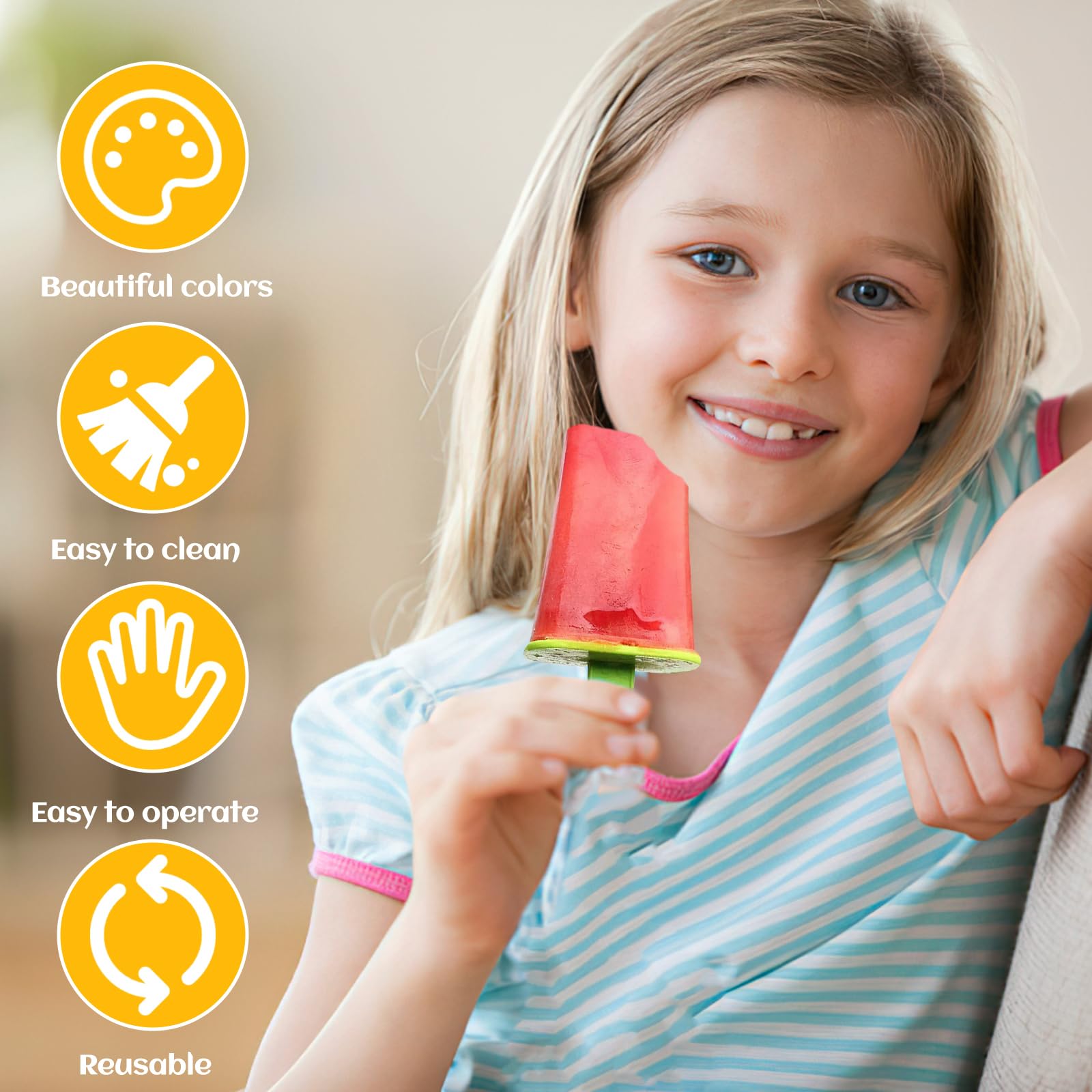 Lot 6 Moules à Glace Silicone Badaren - Réutilisables Sans BPA Vert Pour Enfants