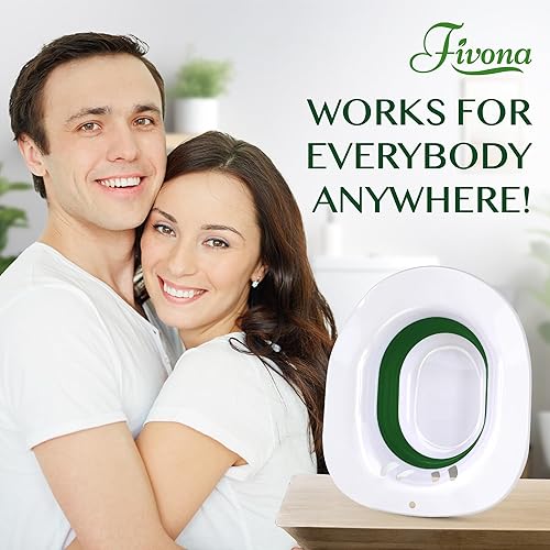 Miniatura 6 de Fivona Kit de baño de asiento 2 en 1 para hemorroides y cuidado posparto, sobre el asiento del inodoro con mezcla de remojo con sal de Epsom y