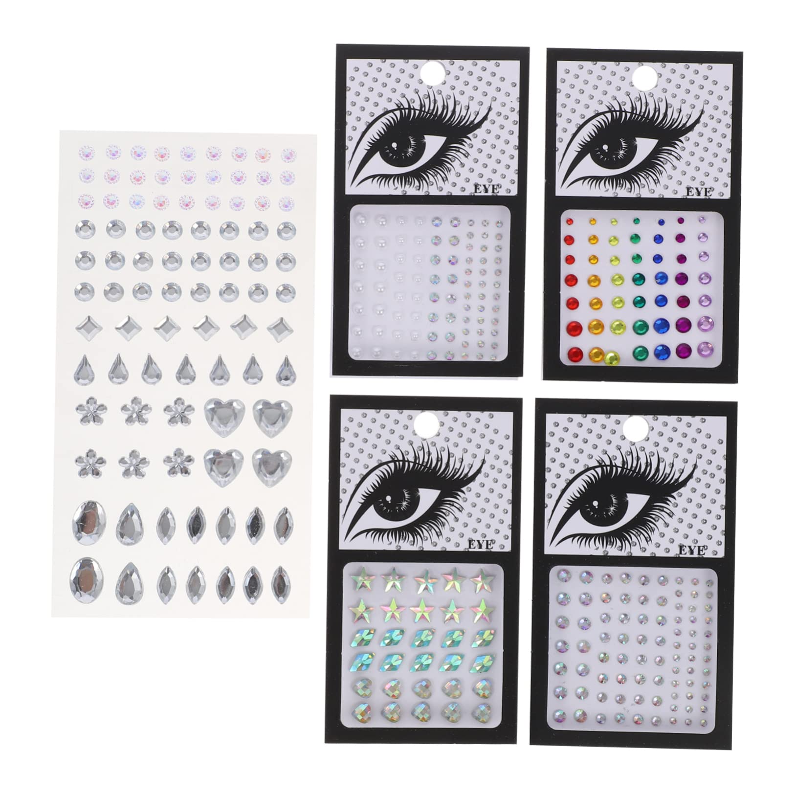 Ipetboom 5Sheets Gems Rhinestones for Women Festival Face Jewels Body Stickers Eye Makeup Decors for Parties Creative Ab Color Pearl Designs Easy to Use and DIY