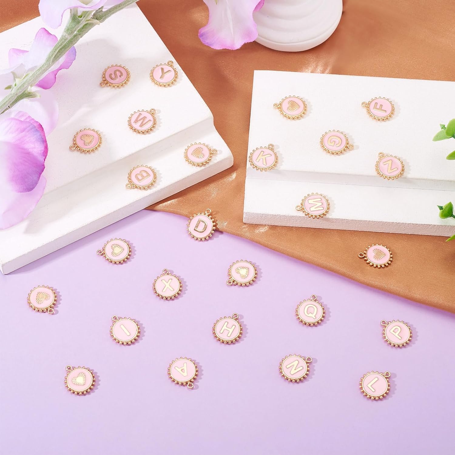 Craftdady Flat Round Letter A-Z Charms Alloy Enamel Alphabet Metal Pendants Cute Hang Ornament Letter Necklace Pendants for DIY Craft Bracelet Earring Jewelry Making - Image 6