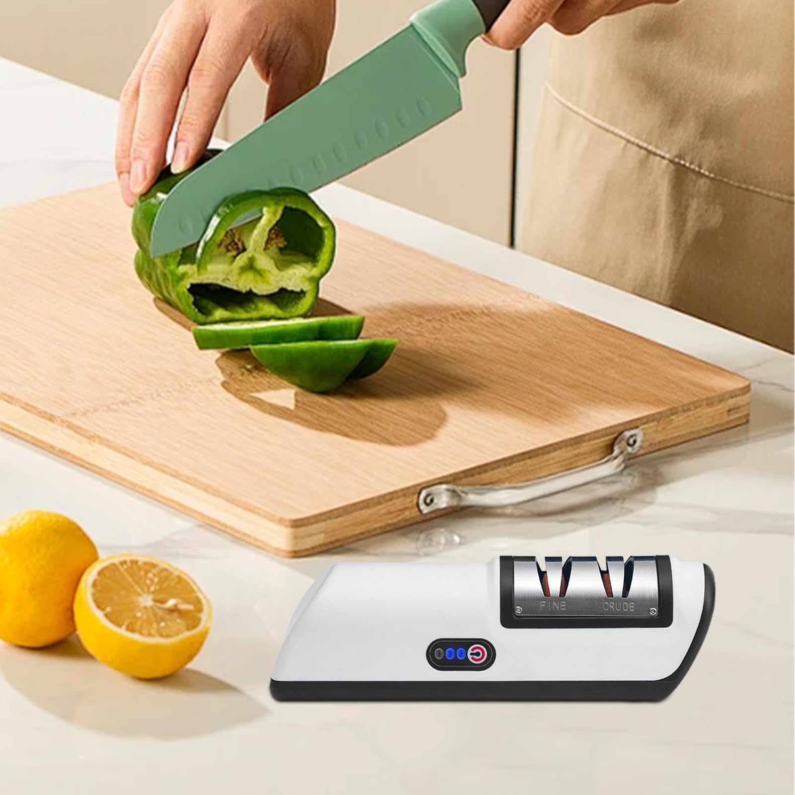 Afilador Eléctrico Para Cuchillas De Corte,Piedra Afiladora De Tijeras En 3 Etapas - Afilador De Cuchillas Eléctrico Con Carga USB Automática - Para Afilar Navajas Cocina Trabajo Jardín Adultos Mayore