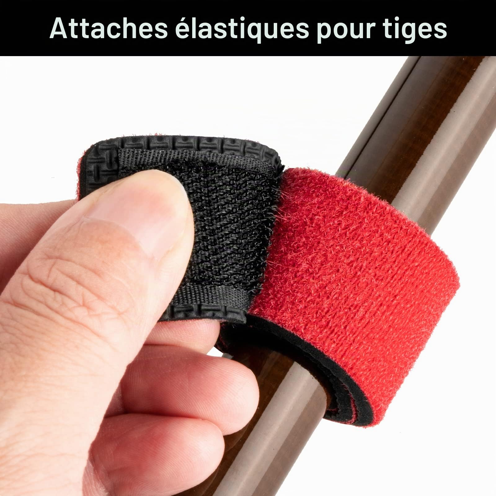 Realure Lot de 8 sangles de canne à pêche réglables en néoprène pour canne fixe mer carpe