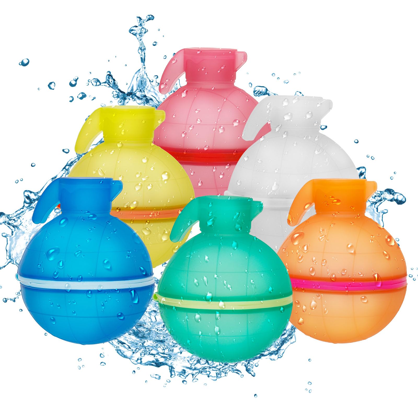 Reusable Water Balloons 6PC Water Balloons Self Sealing Water Balloons for Kids Magnetic Water Ball