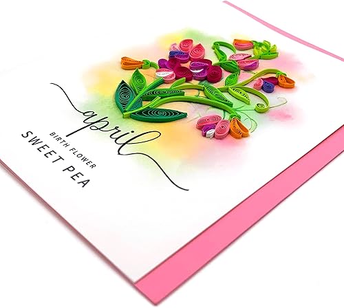 Miniatura 3 de Ramo colorido de la tarjeta floral Quilling Quilling aniversario, agradecimiento, cumpleaños, 5 x 7 pulgadas