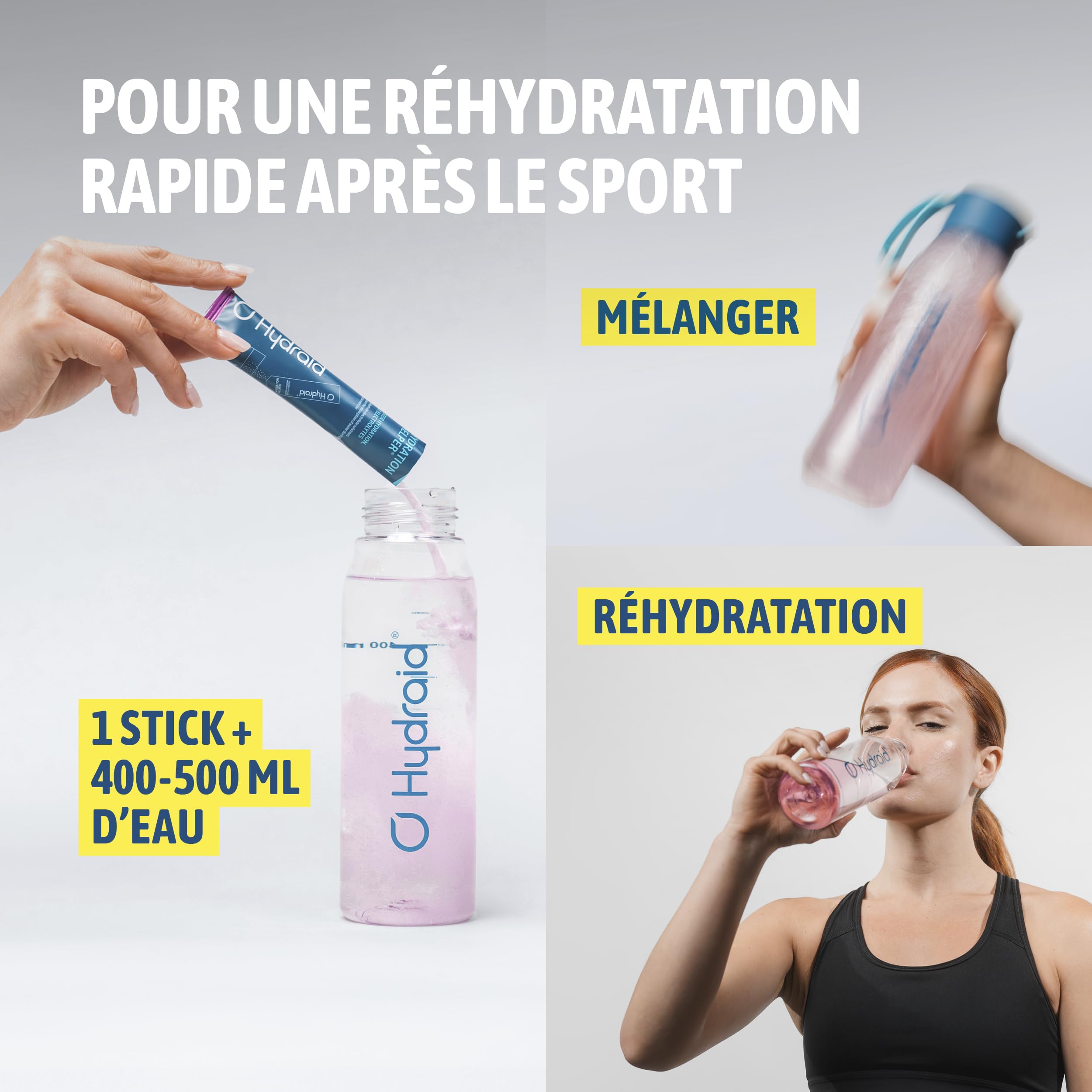 HYDRAID Hydration Helper® BERRY – Boisson Électrolyte Premium (1118mg d'Électrolytes) pour Sport & Récupération Rapide – 25 Sachets Saveur Fruits des Bois