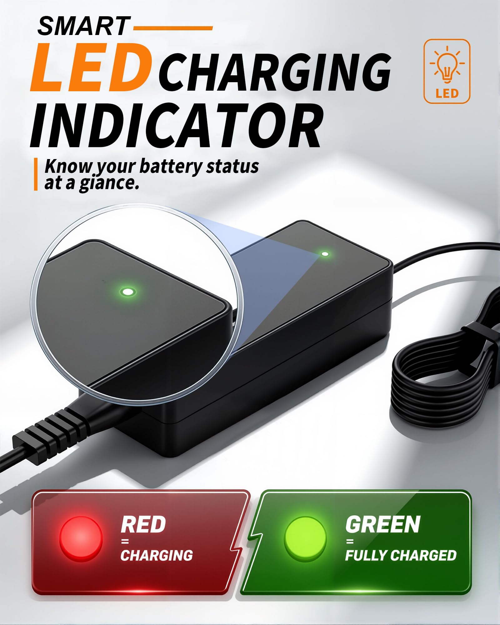 VHBW Chargeur 42 V 2 A compatible avec Kugoo S1 S2 S3 Scooter Prise 5525