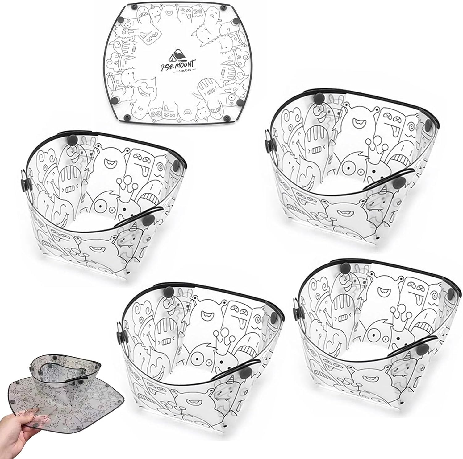 TUPERMAR Collapsible Bowl Plate 3 pcs, Portable Camping Tableware, Food Grade BPA Free Folding Plate, Heat-Resistant Ultra-Light Folding Tableware for Camping Outdoor Cooking Picnic-image-30