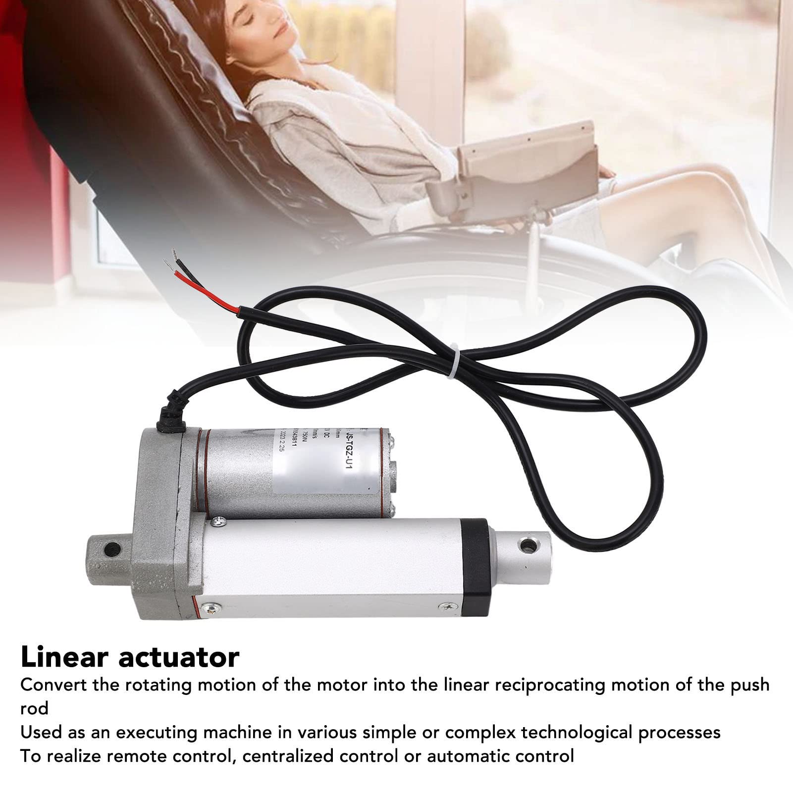 Actuador de Movimiento, Actuador Lineal Eléctrico Multifunción 12 VDC IP65 50 Mm Carrera para sofá (Solo actuador)